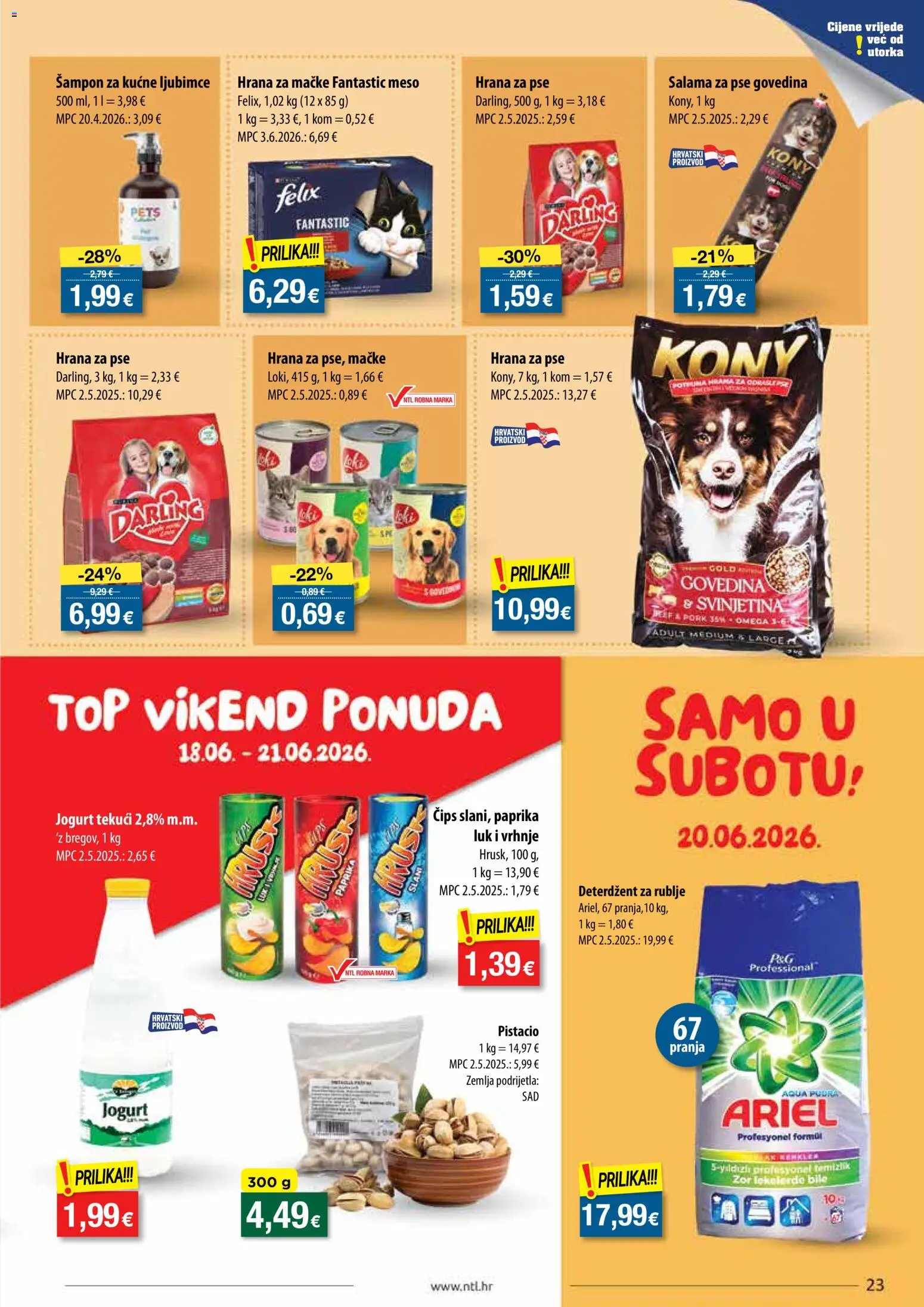 NTL katalog | vrijedi od 17.06.2026 | Stranica: 23 | Proizvodi: Jogurt, Govedina, Paprika, Čips