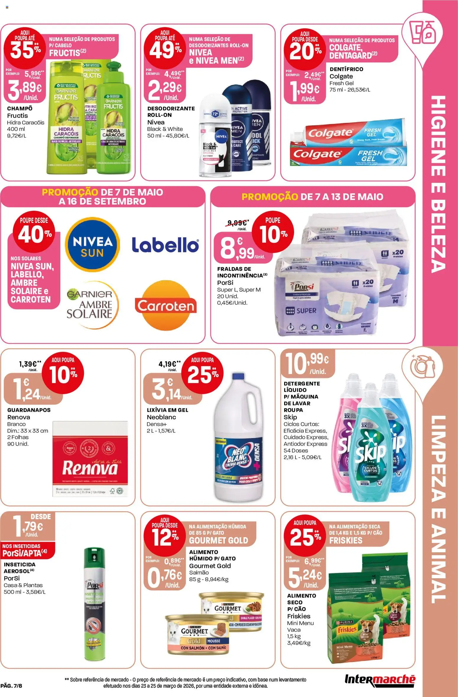 Intermarché Folheto Mini │ válido de 07.05.2026 | Página: 7 | Produtos: Fraldas, Desodorizante, Detergente, Salmão