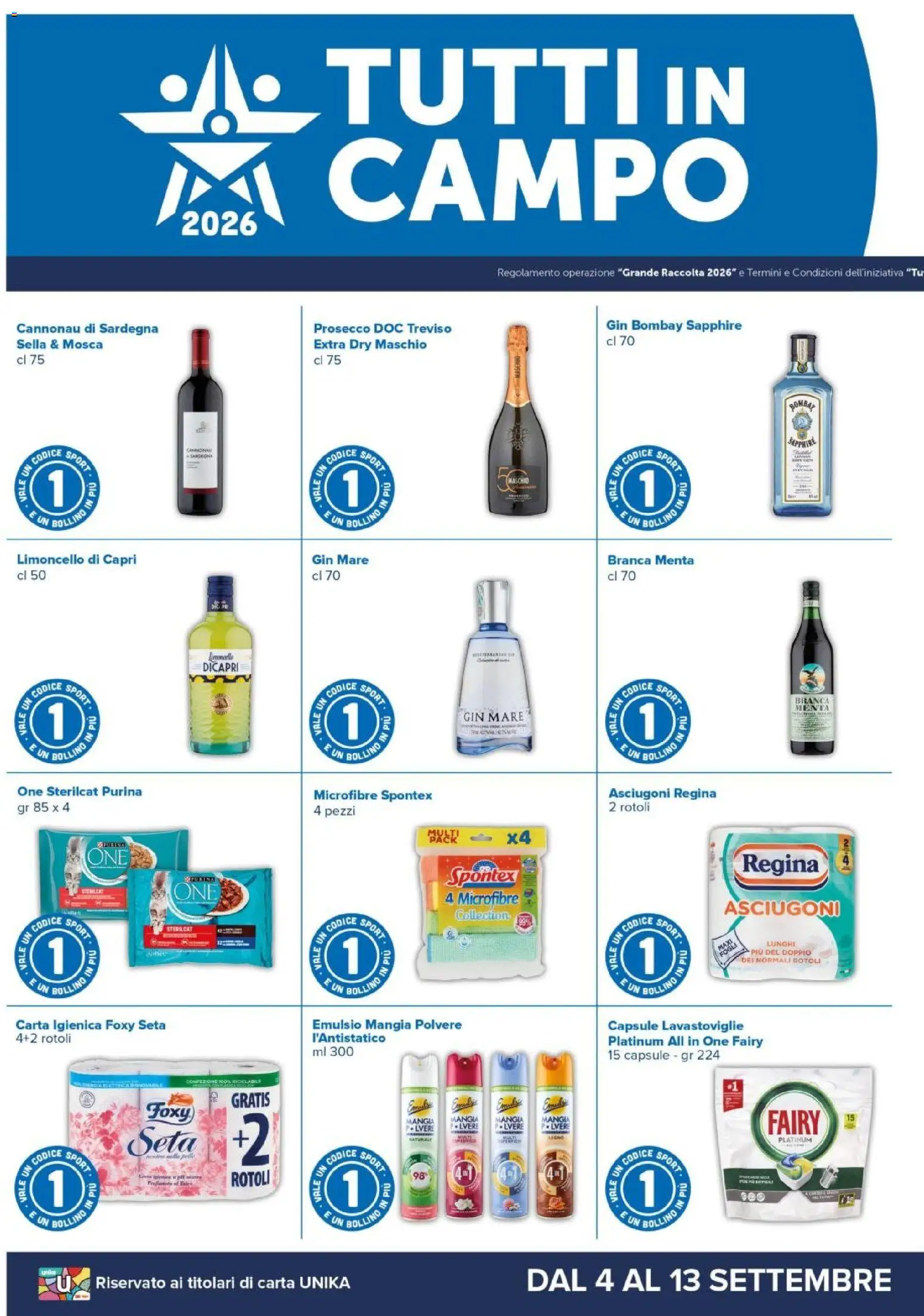 Volantino Tigre del 04/09/2026 | Pagina: 12 | Prodotti: Carta igienica, Gin, Lavastoviglie, Gin Bombay