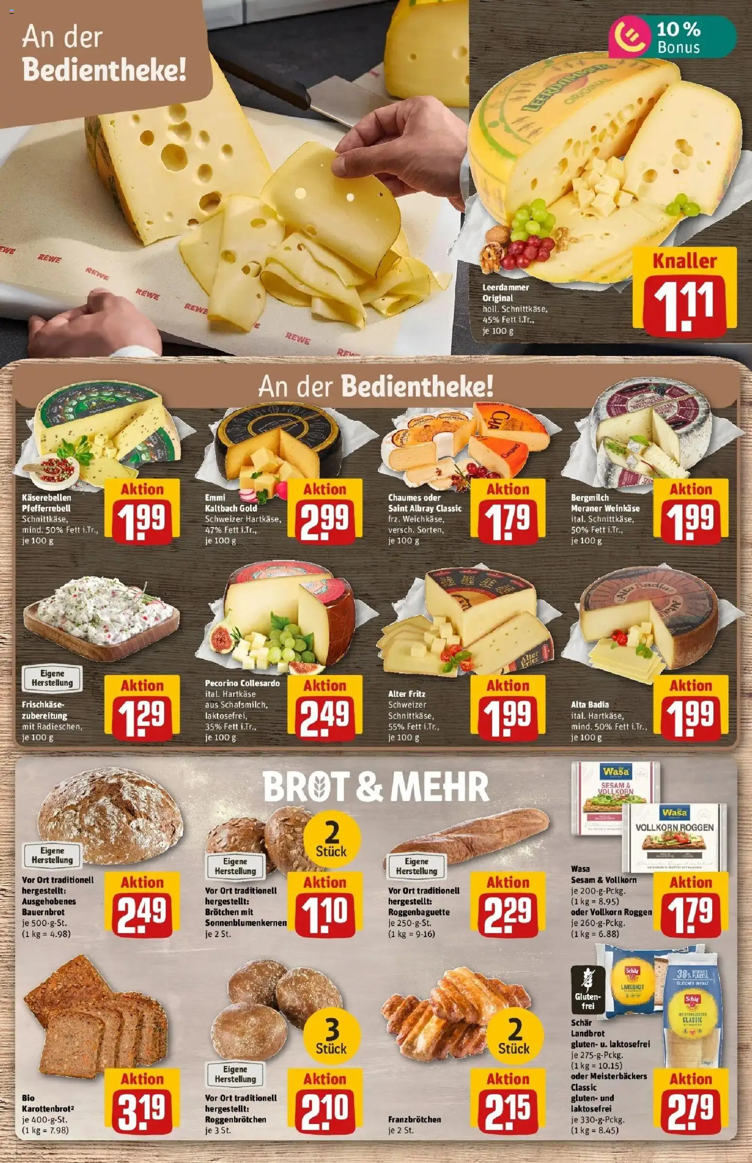 REWE Prospekt ab 31.08.2026 zum Blättern » Angebote | Seite: 11 | Produkte: Leerdammer, Brot, Frischkase