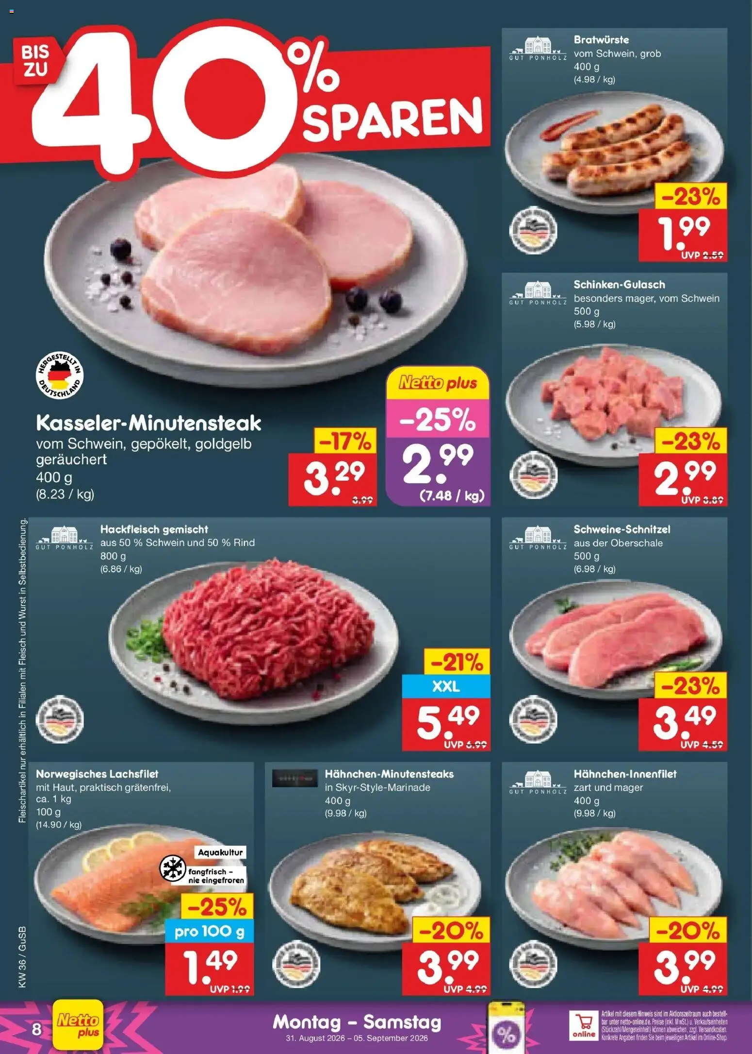 Netto Marken-Discount Prospekt Machern – gültig ab 31.08.2026 | Seite: 10 | Produkte: Wurst, Fleisch, Hackfleisch