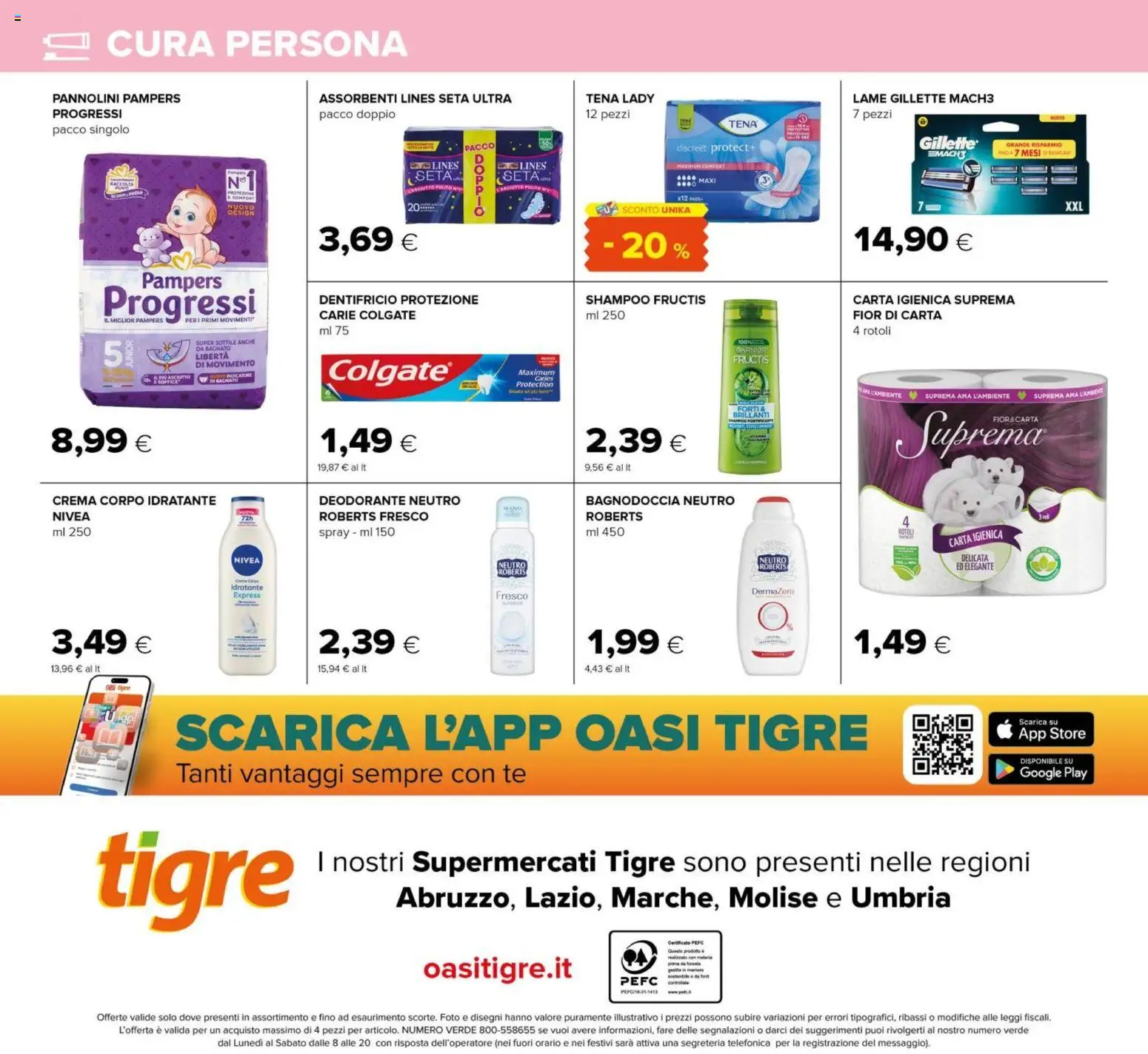 Volantino Tigre del 18.06.2026 | Pagina: 24 | Prodotti: Crema, Pannolini, Carta igienica, Tè