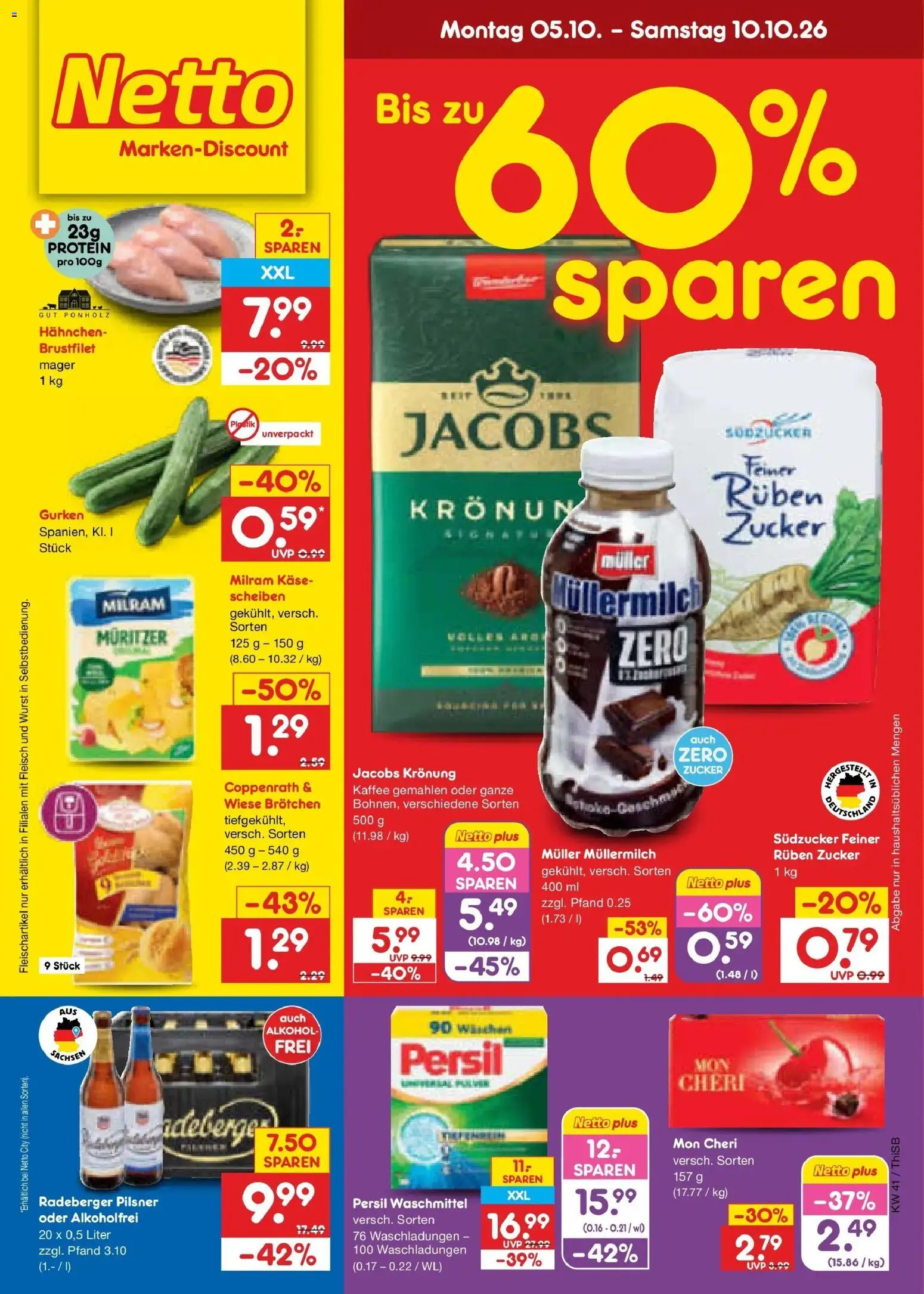 Netto Marken-Discount Prospekt Pirna – gültig ab 05.10.2026 | Seite: 1 | Produkte: Kaffee, Waschmittel, Wurst, Radeberger pilsner