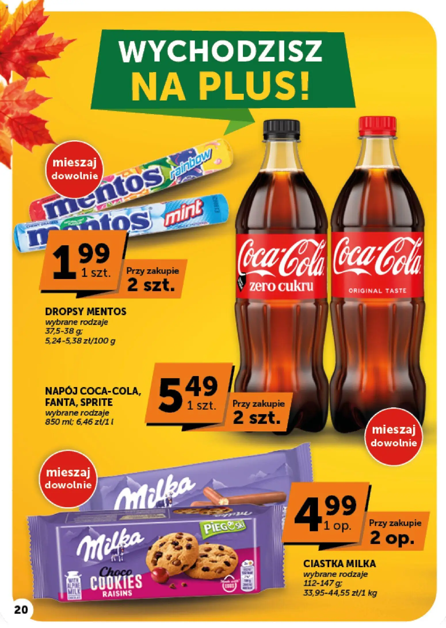 Groszek gazetka od 15.10.2026 | Strona: 20 | Produkty: Coca cola, Milka, Ciastka, Coca cola 1