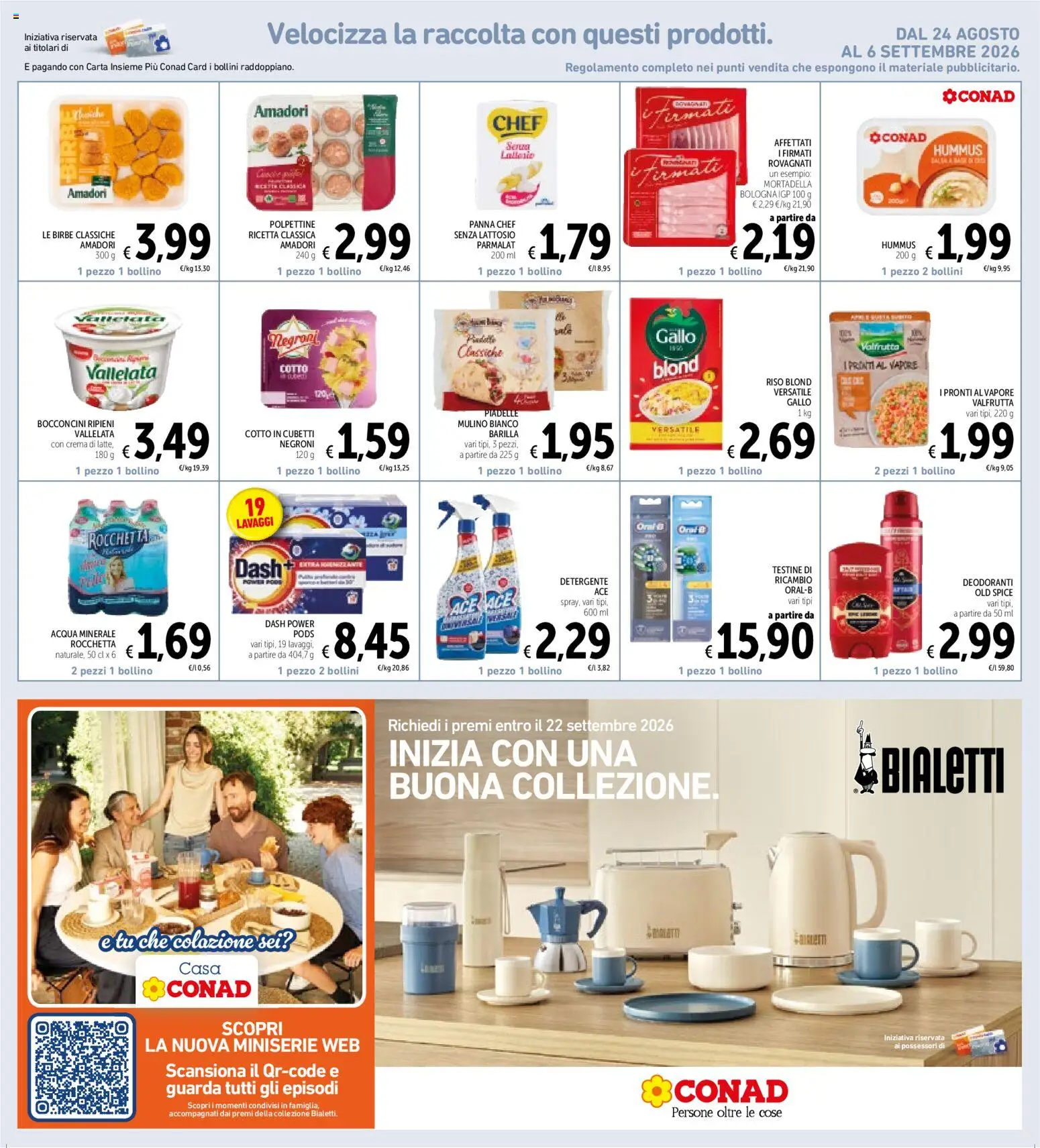 Volantino Spazio Conad del 24/08/2026 | Pagina: 32 | Prodotti: Riso, Detergente, Acqua, Hummus