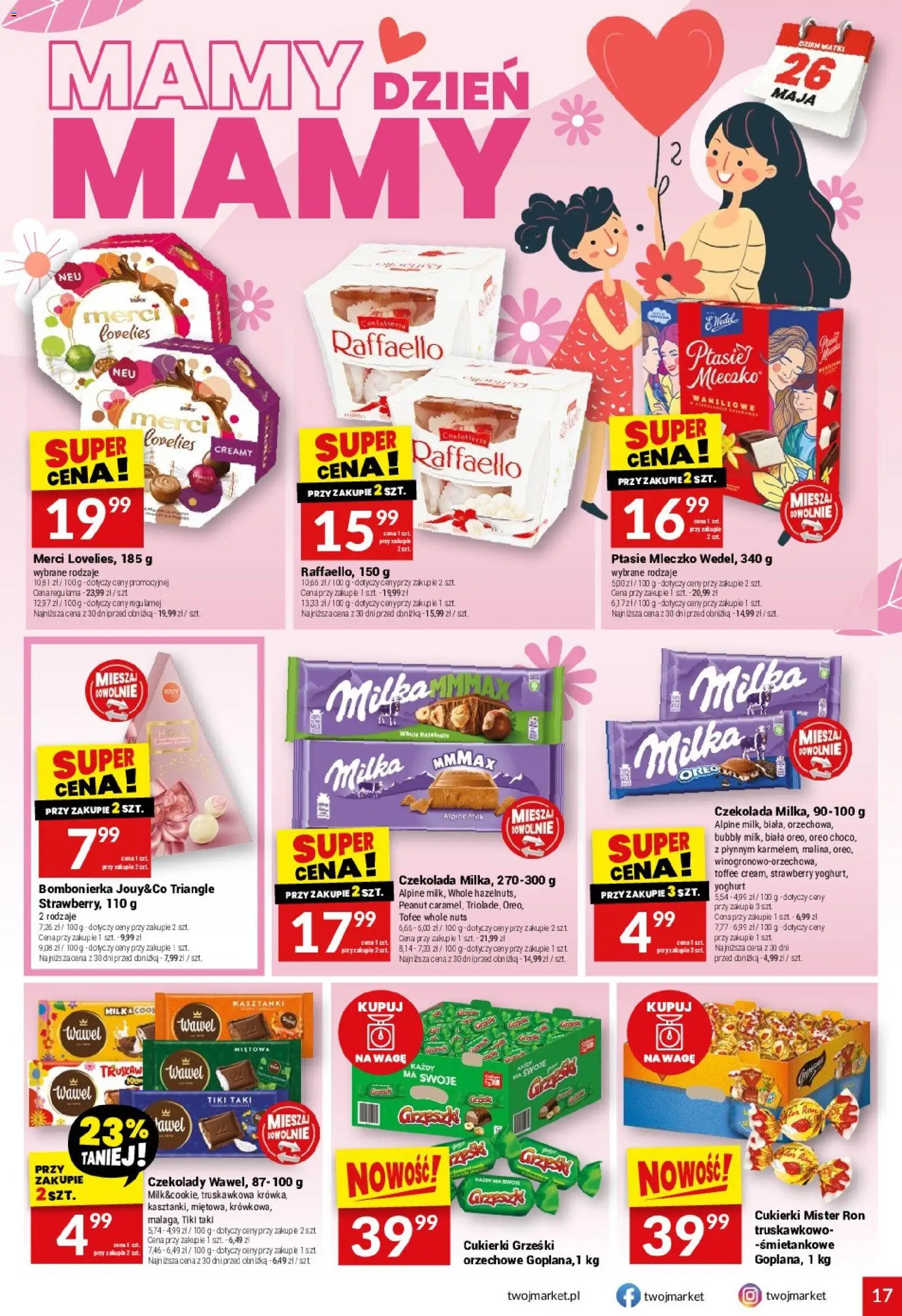 Twój Market gazetka od 20.05.2026 | Strona: 17 | Produkty: Czekolady, Milka, Czekolada, Cukierki