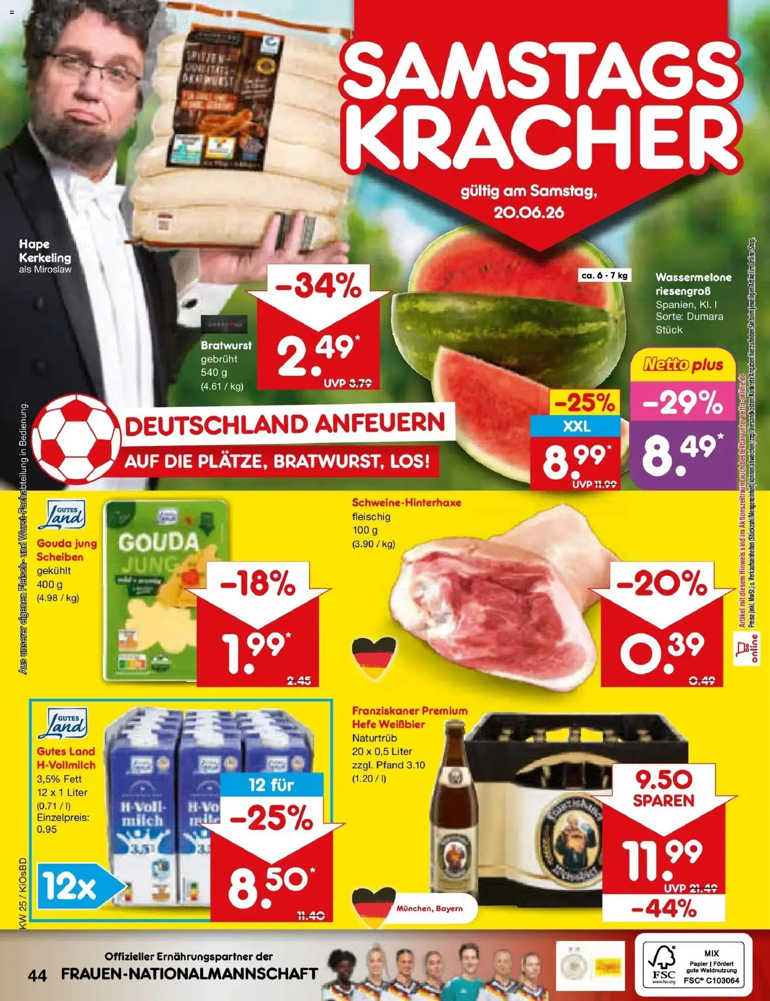 Netto Marken-Discount Prospekt Mistelbach – gültig ab 15.06.2026 | Seite: 56 | Produkte: Franziskaner, Milch, Weißbier, Bratwurst