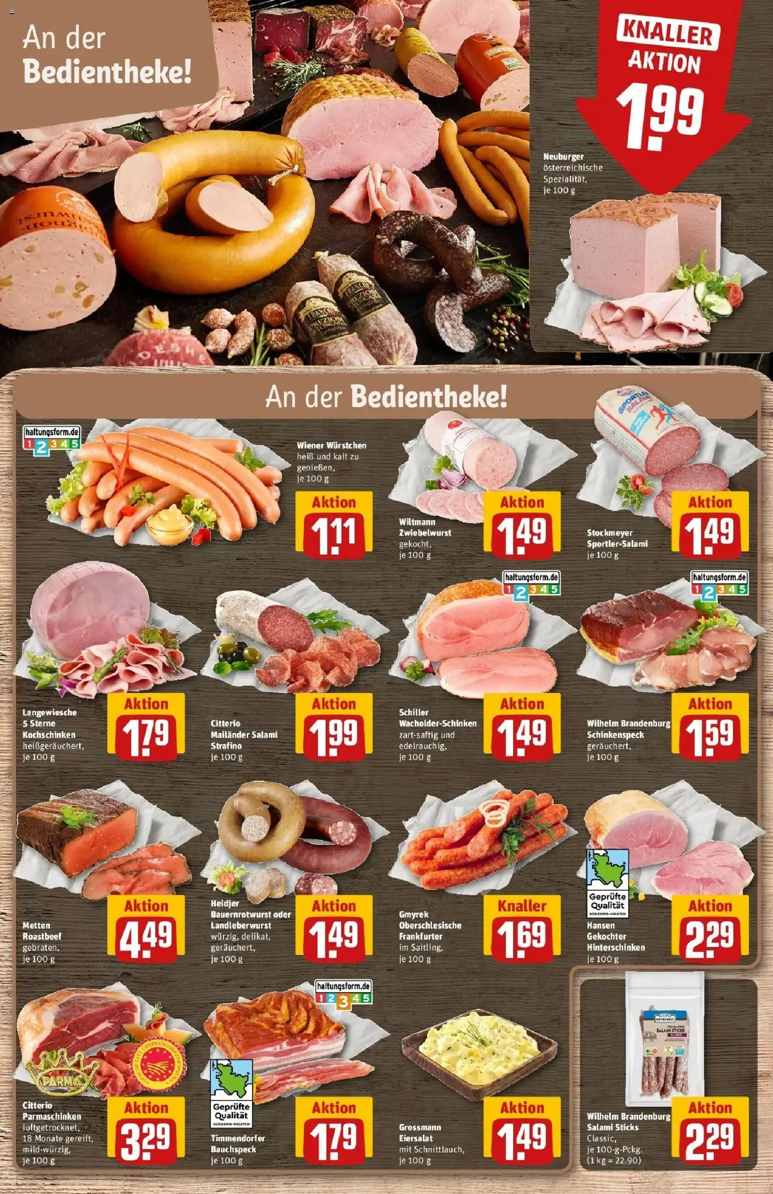 Rewe Prospekt Laatzen – gültig ab 27.07.2026 | Seite: 10 | Produkte: Wiener wurstchen, Roastbeef, Salami