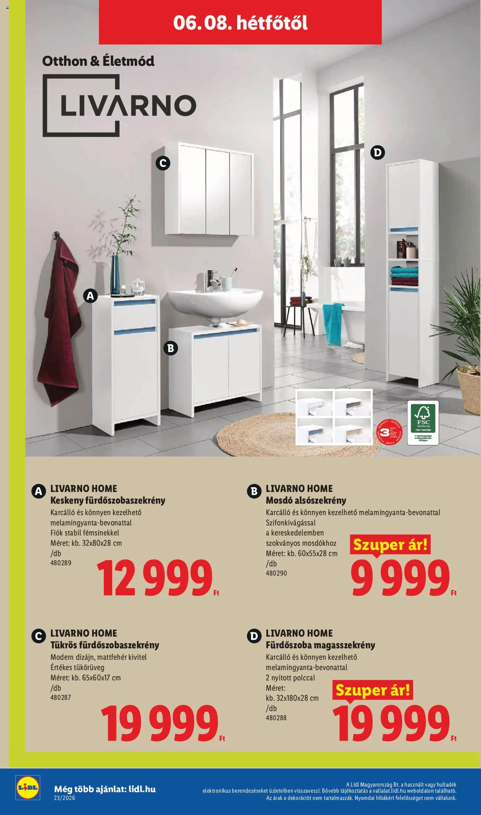 Lidl akciós ujság - amely érvényes a következő dátumtól: 04.06.2026 | Oldal: 30 | Termékek: Mosdó, Fürdőszoba