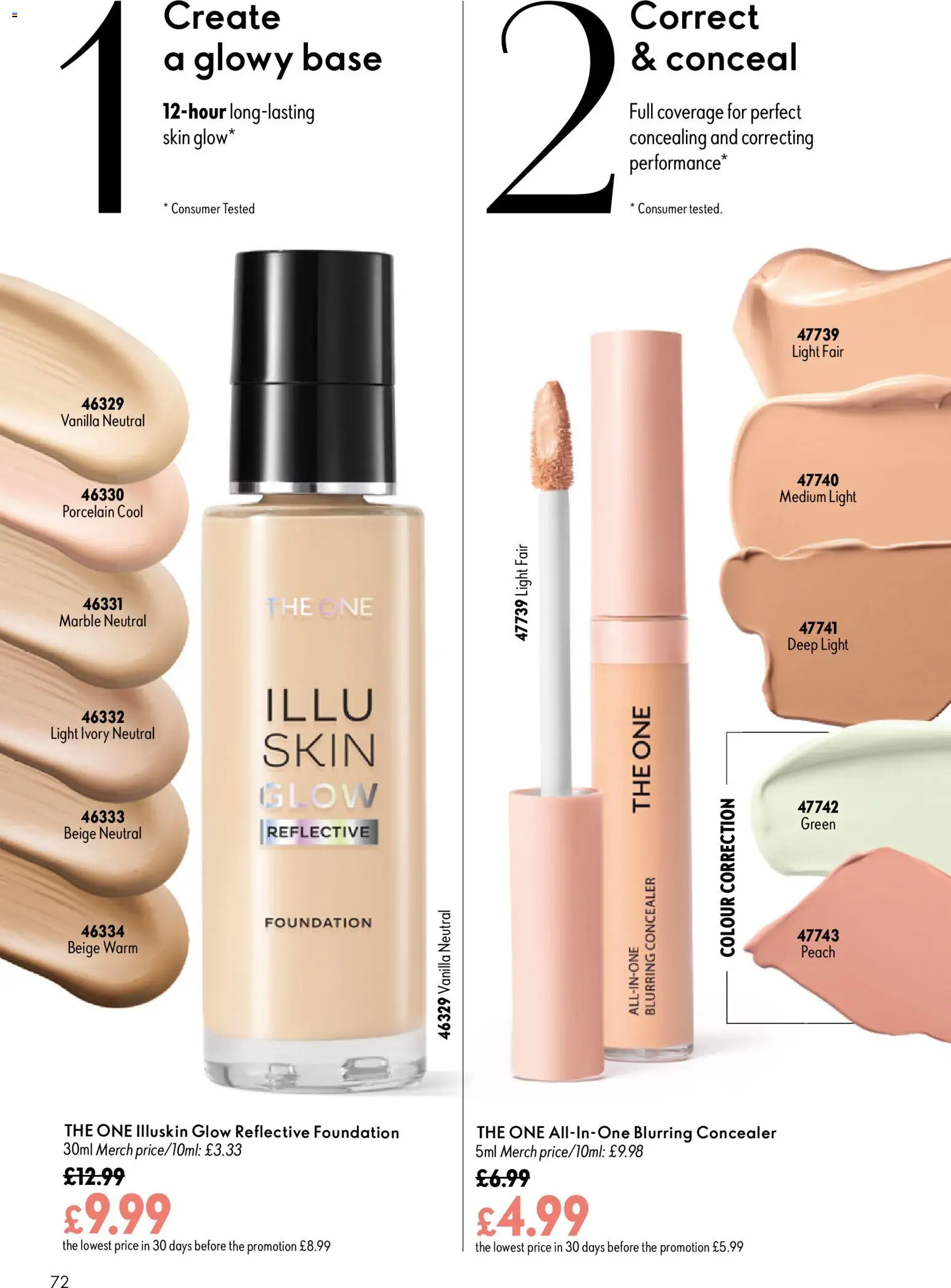 {H1} | Page: 72 | Products: Concealer, Vanilla