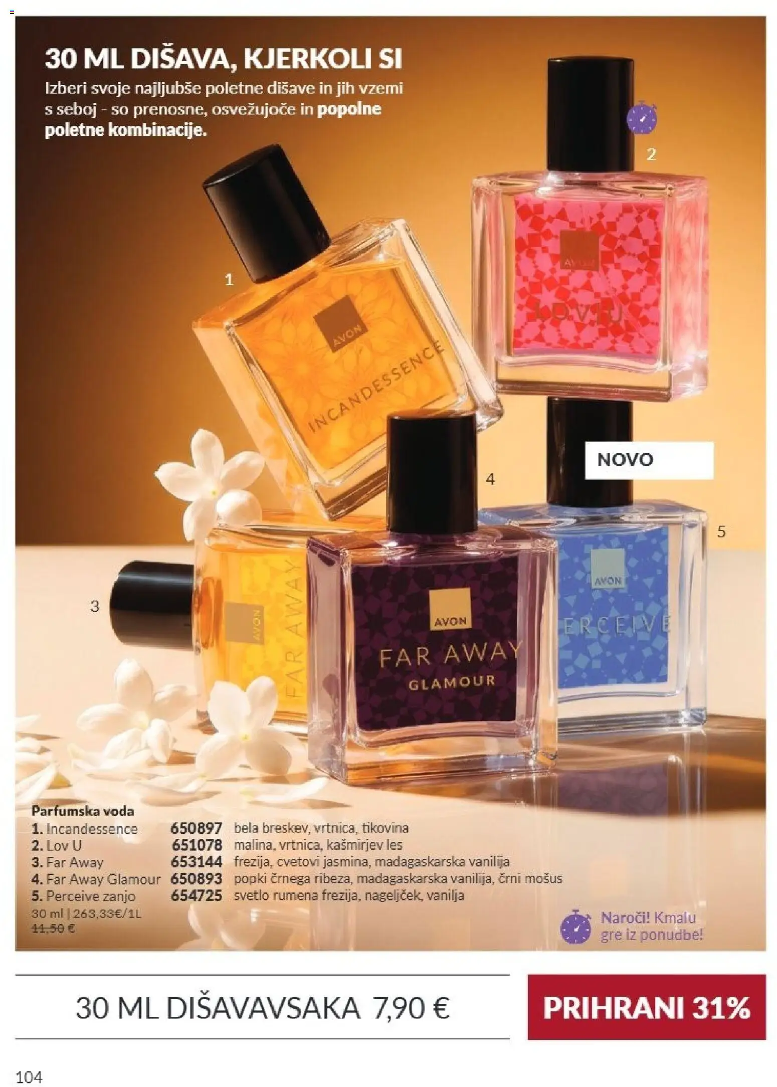 Novi Avon katalog ponudbe – veljaven od 01.09.2026 | Stran: 104 | Izdelki: Voda, Parfumska voda