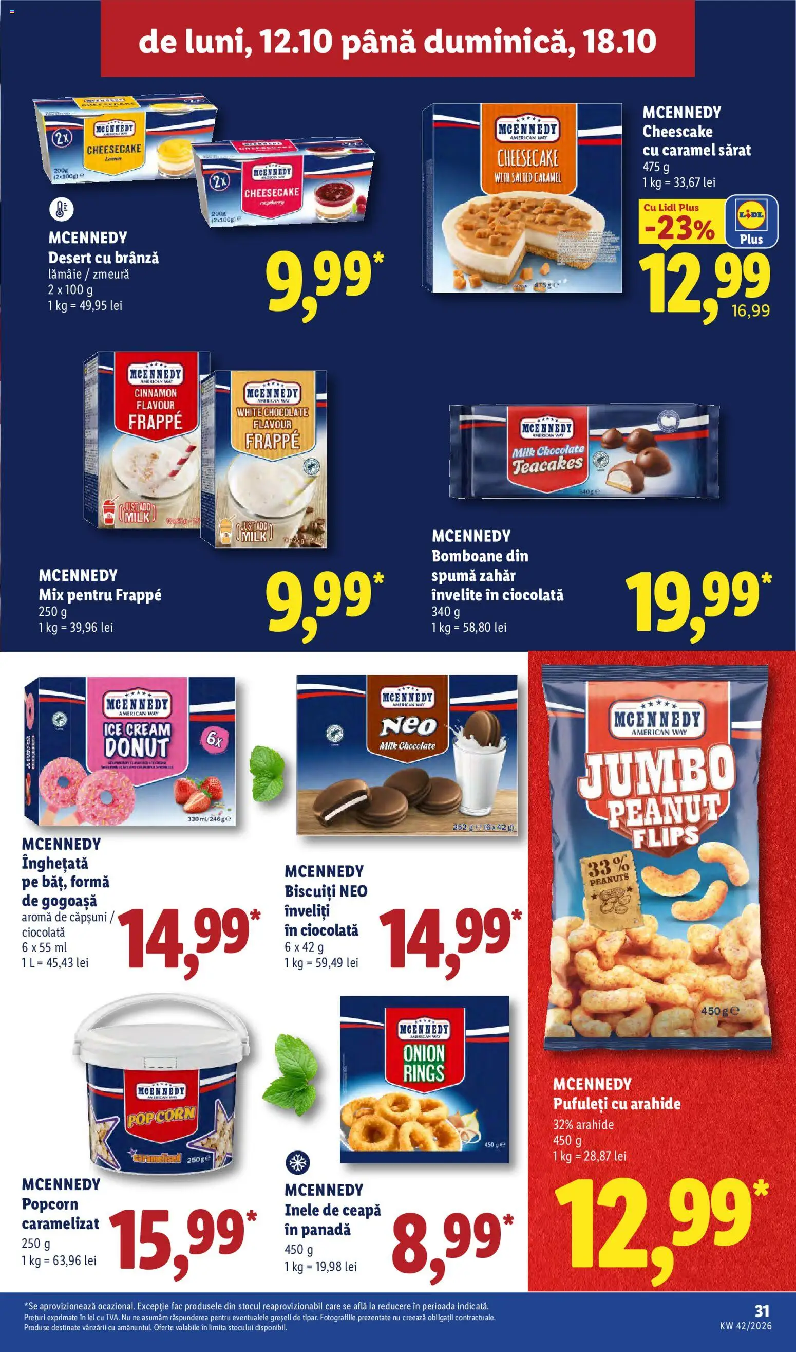 Noul catalog Lidl – valabil de la 12.10.2026 | Pagină: 31 | Produse: Arahide, Bomboane, Căpșuni, Înghețată
