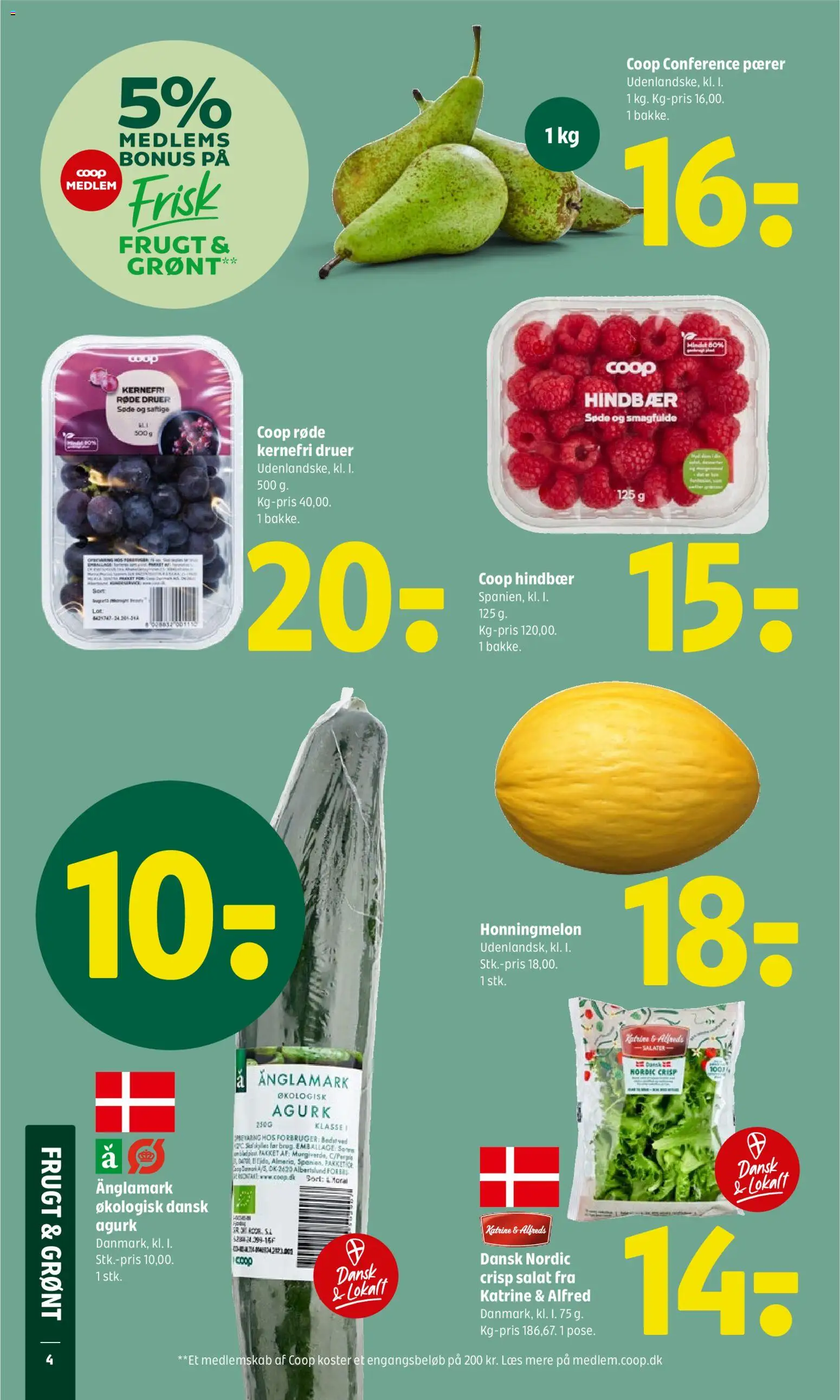 Coop 365 tilbudsavis – gyldig fra 07.05.2026 | Side: 5 | Produkter: Salat, Honningmelon, Hindbær, Pærer