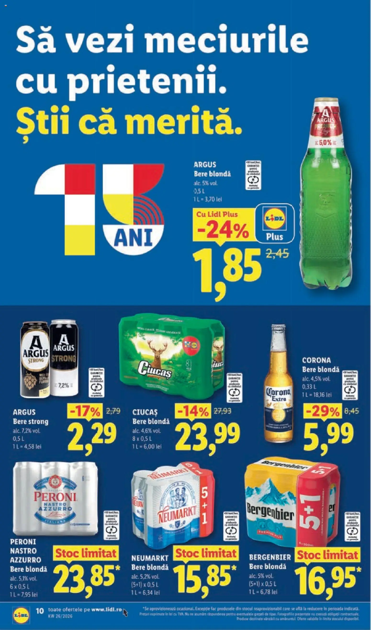 Noul catalog Lidl – valabil de la 22.06.2026 | Pagină: 10 | Produse: Bere, Plastik Kulübe