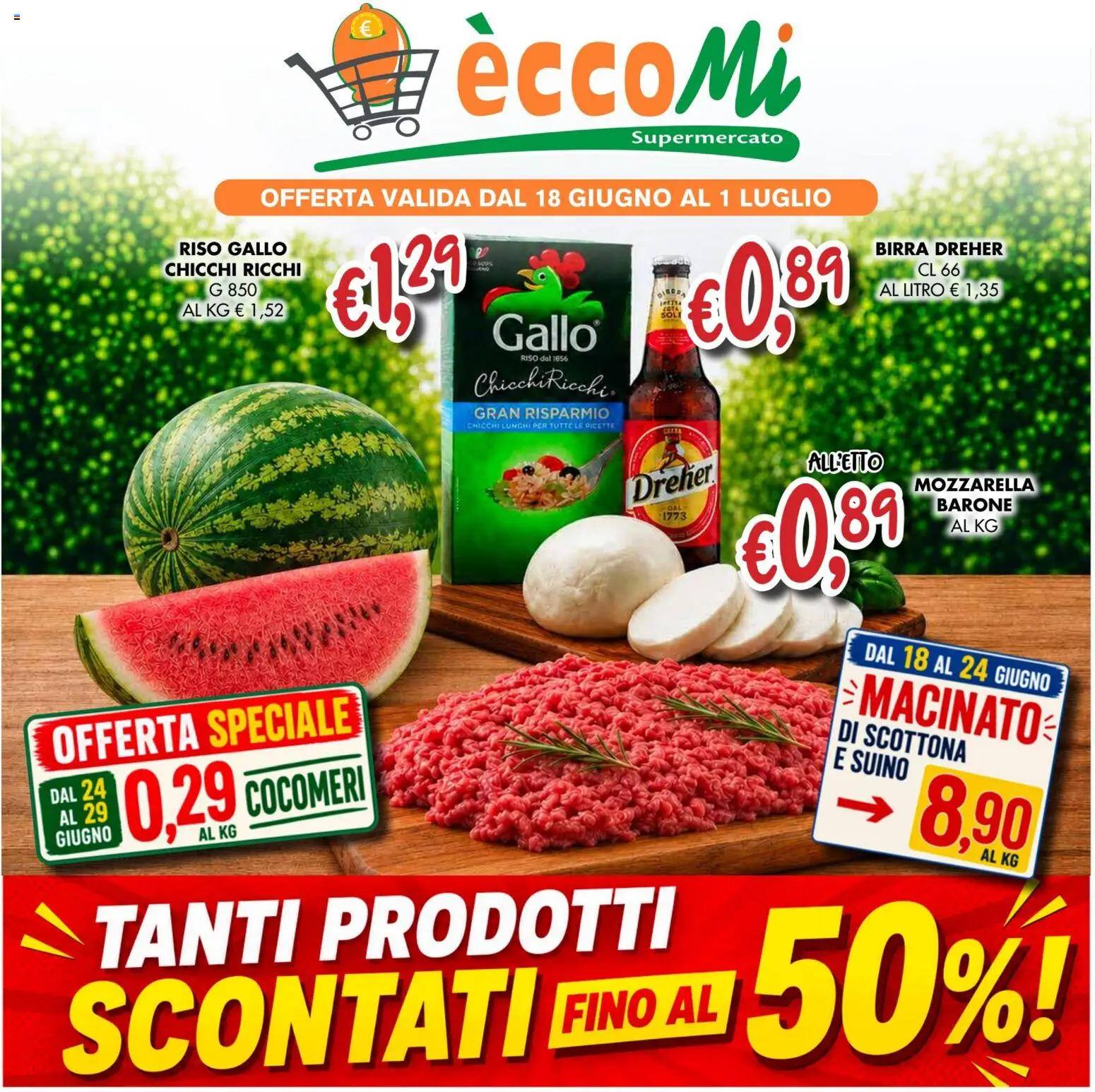 Volantino Coal del 18/06/2026 | Pagina: 1 | Prodotti: Birra, Riso, Suino, Mozzarella