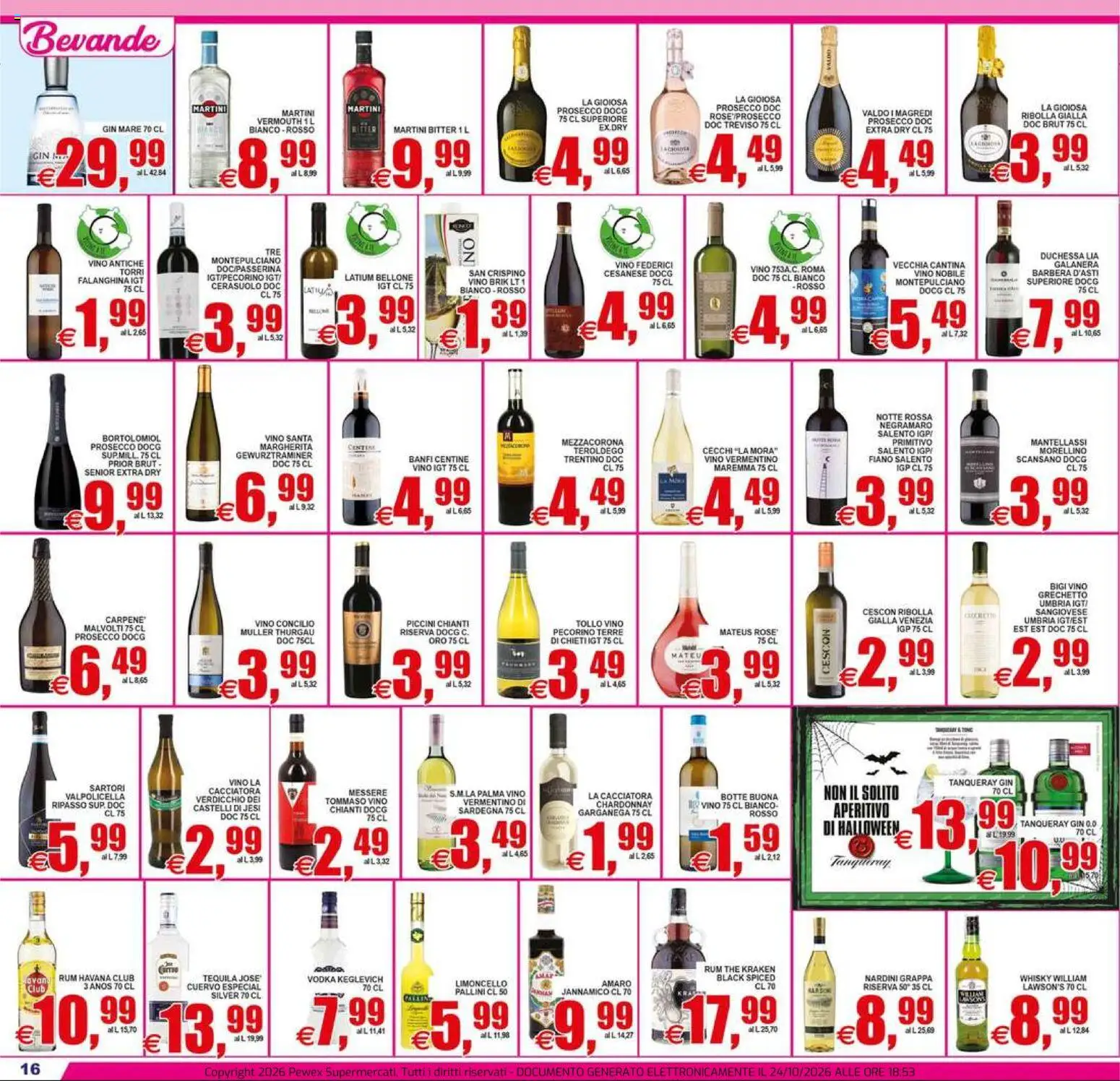 Volantino Pewex del 23/10/2026 | Pagina: 16 | Prodotti: Rum, Tequila, The, Amaro
