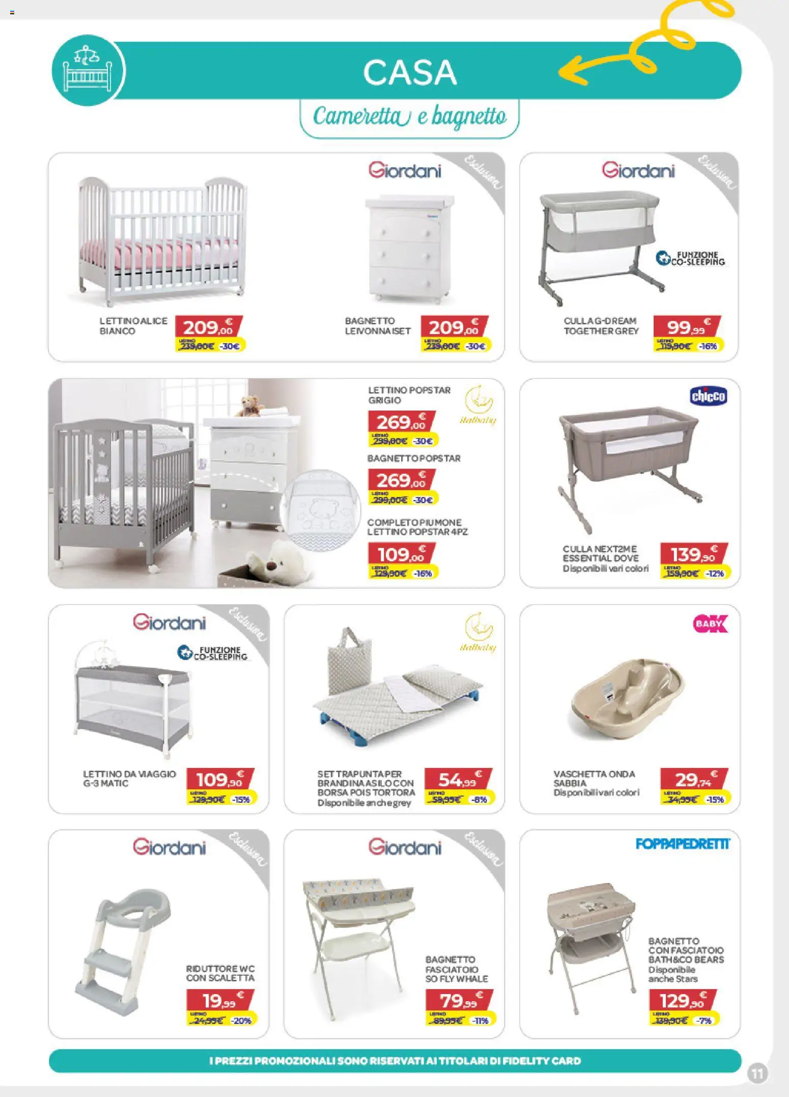 Volantino Bimbo store del 27/08/2026 | Pagina: 11 | Prodotti: Lettino, Bagnetto, Fasciatoio, WC