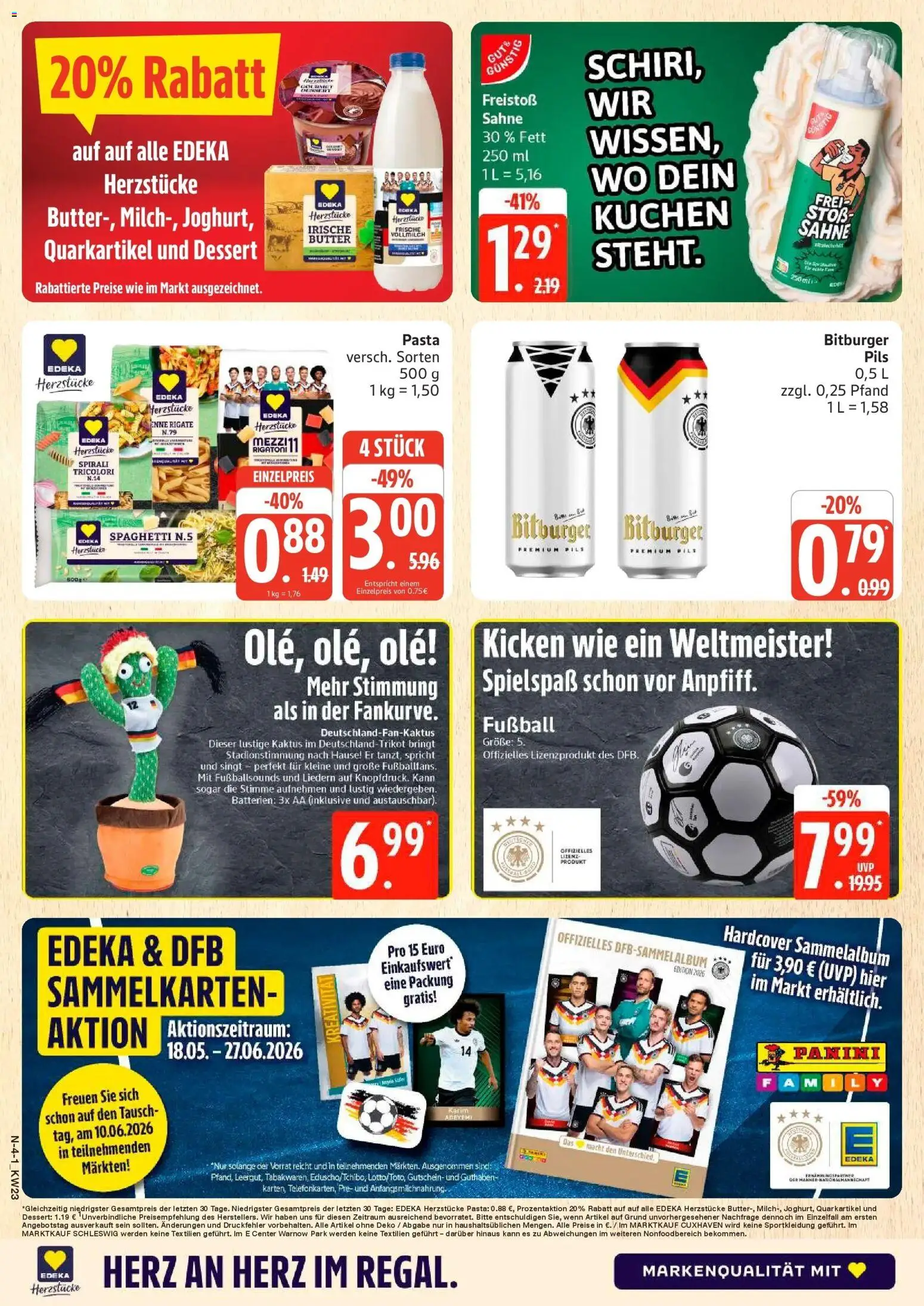Edeka prospekt Rostock – gültig ab 01.06.2026 | Seite: 4 | Produkte: Bitburger, Batterien, Pils, Pasta