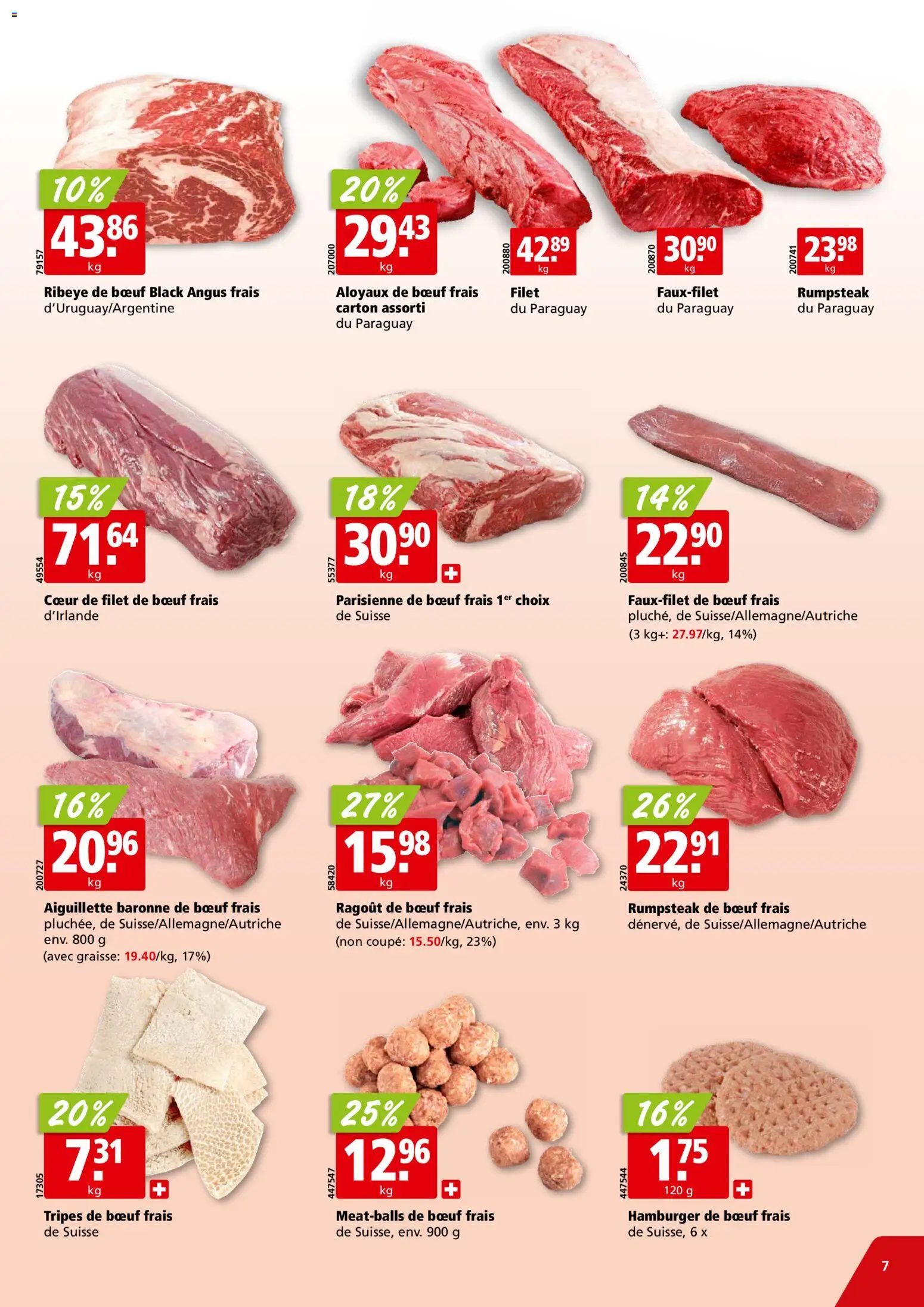 Aligro aktionen Chavannes, Matran, Genève, Sion – gültig ab 07.09.2026 | Seite: 7 | Produkte: Rumpsteak
