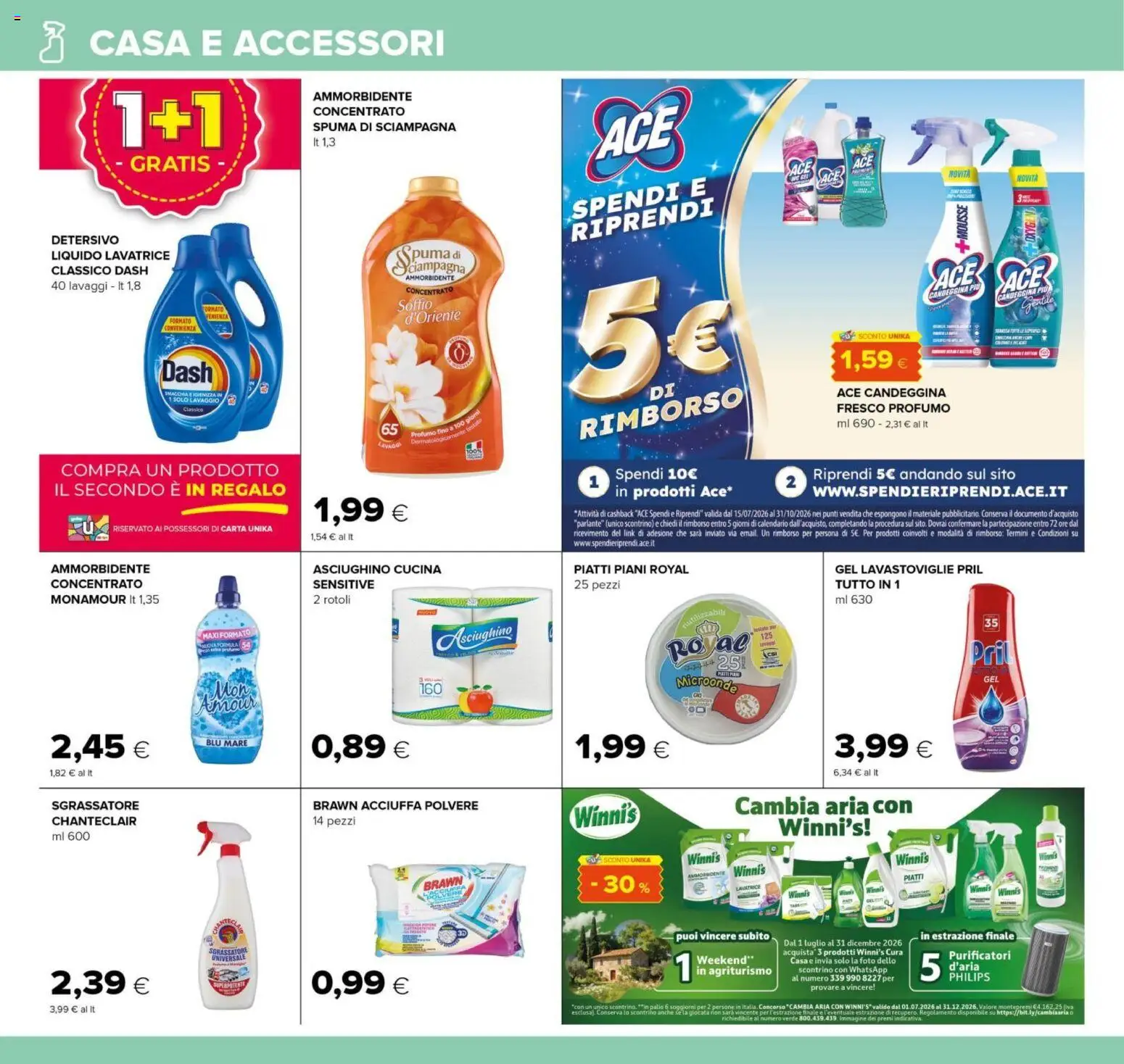 Volantino Oasi del 29/07/2026 | Pagina: 24 | Prodotti: Microonde, Candeggina, Lavatrice, Profumo