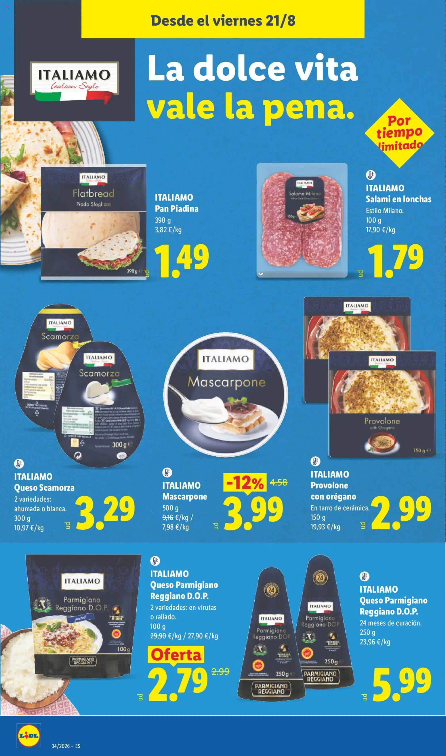 Lidl folleto │ válido desde el 17/08/2026 | Página: 38 | Productos: Queso, Salame, Salami, Mascarpone