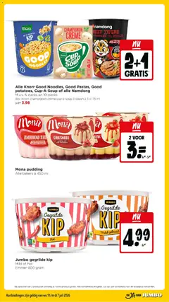 Jumbo gegrilde kip, Mild of hot. Emmer 600 gram - Voorbeeld van een folder van Jumbo, geldig van 01-07-2026 | Pagina: 25 | Producten: Champignon, Kan, Kip, Crème