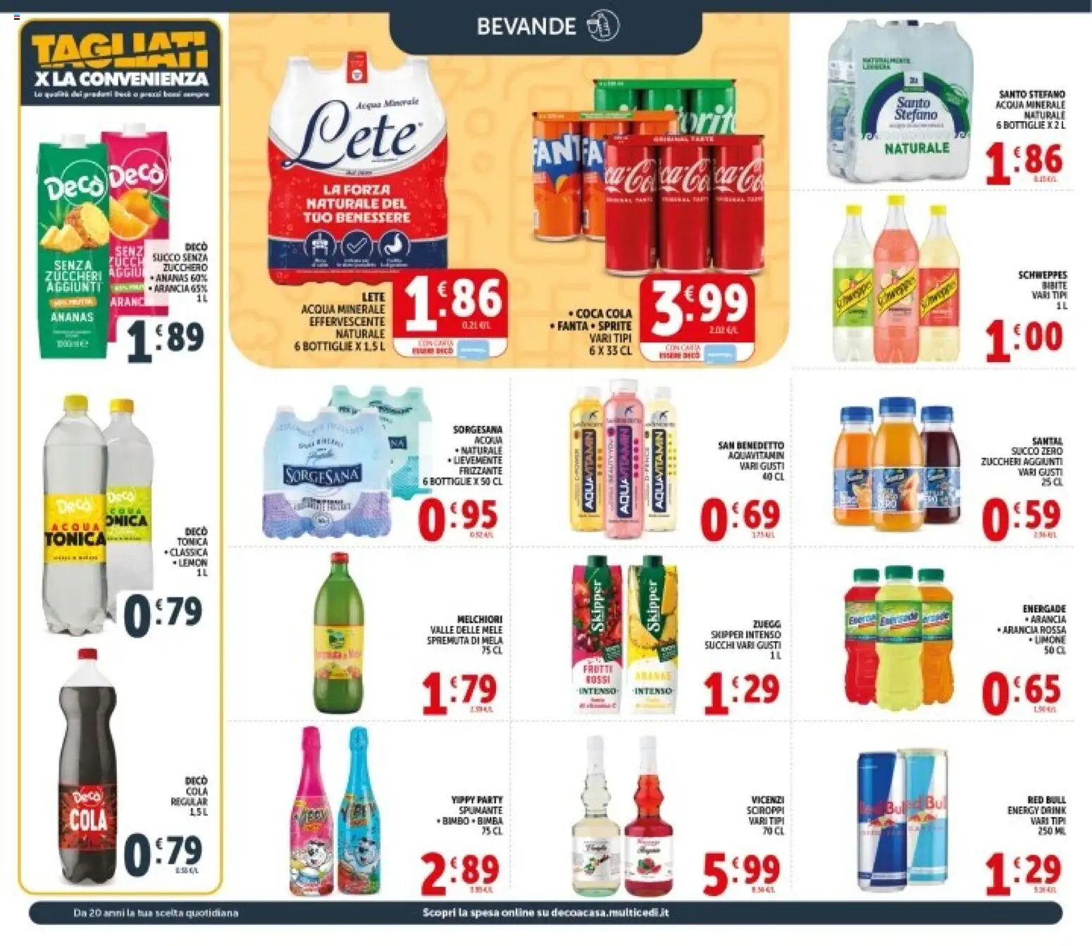 Volantino Decò del 08.06.2026 | Pagina: 17 | Prodotti: Succo, Acqua, Spumante, Arancia