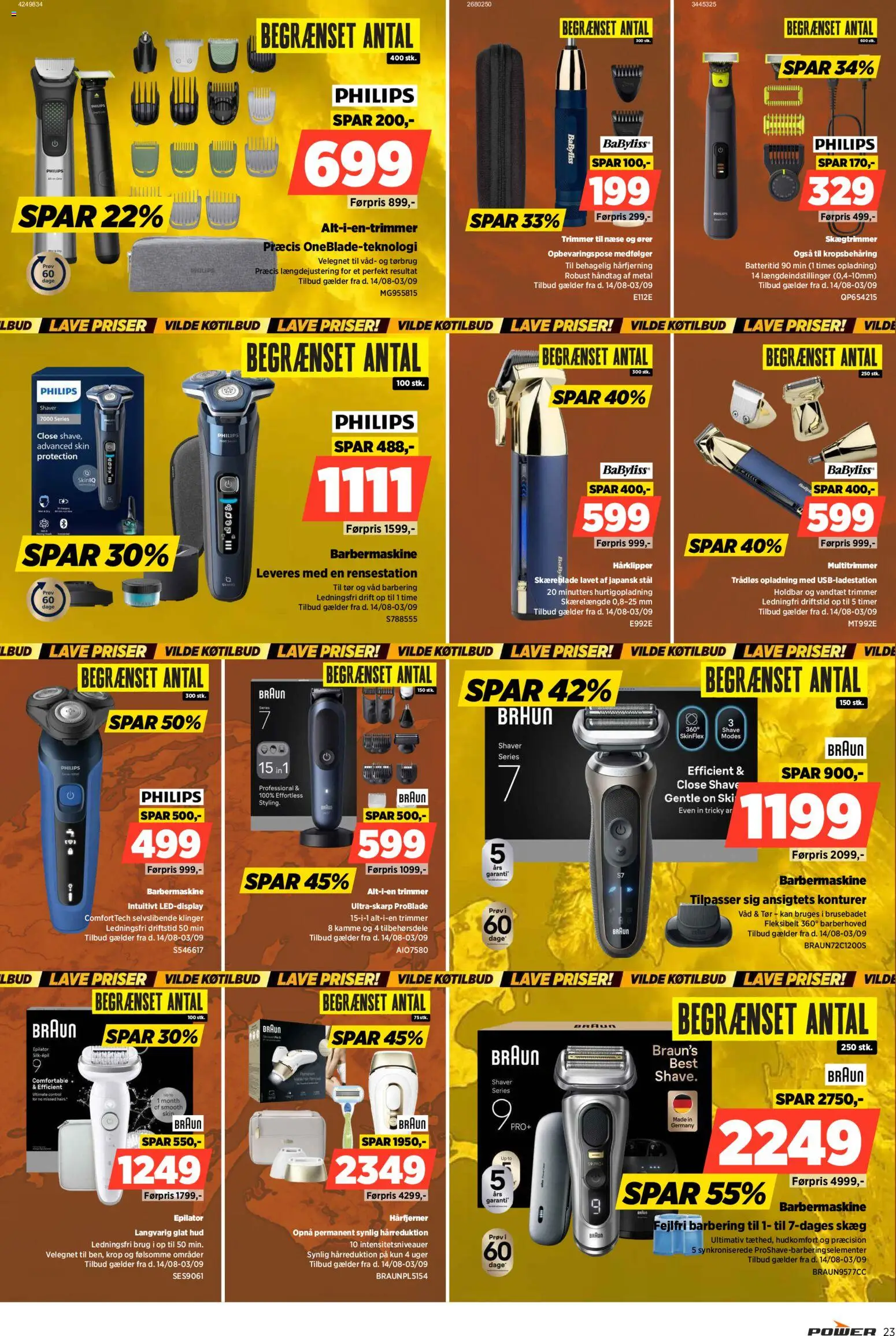 Power tilbudsavis – gyldig fra 28/08/2026 | Side: 23 | Produkter: Barbermaskine, Hårklipper, Epilator