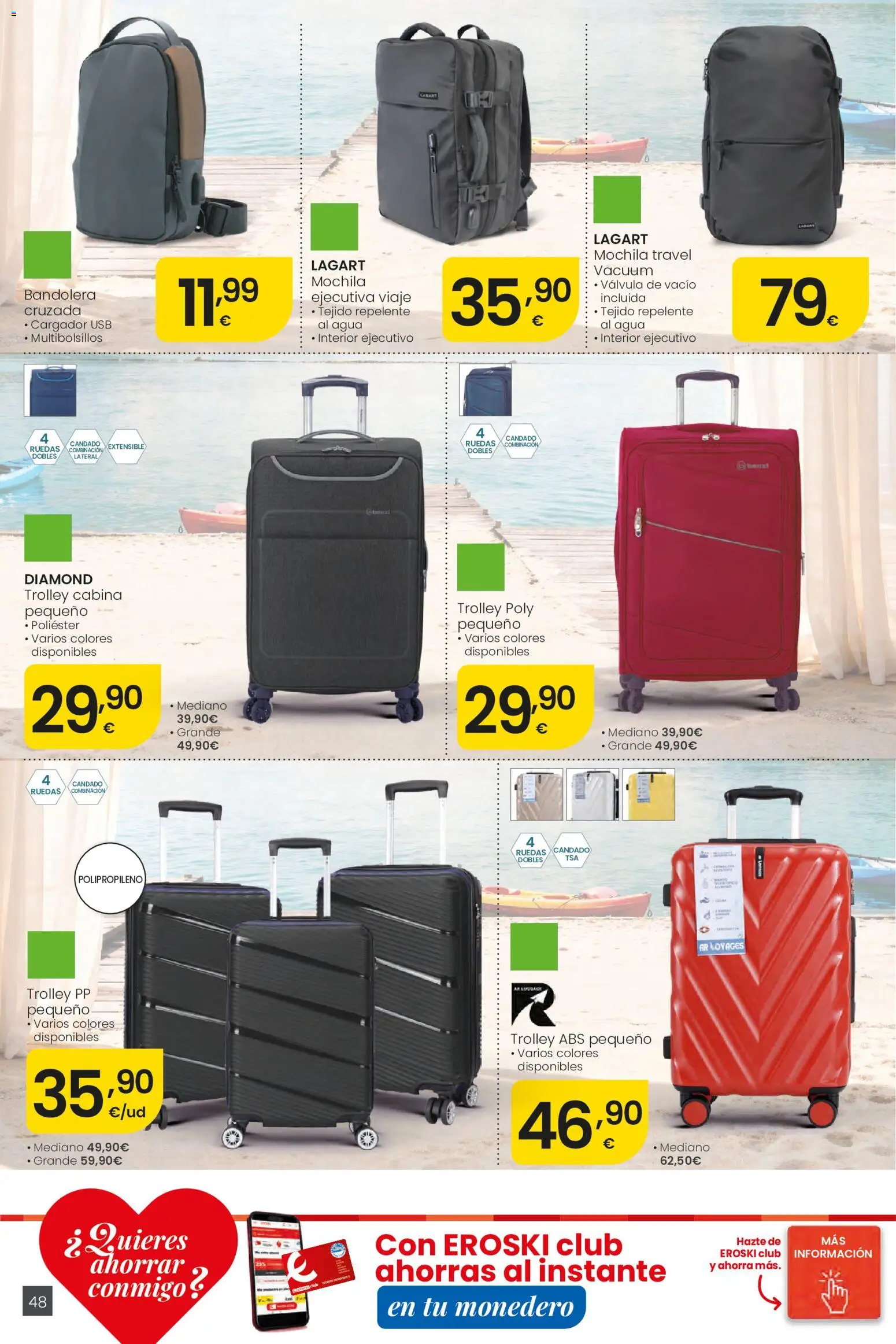 Eroski Ofertones de verano │ válido desde el 28.05.2026 | Página: 48 | Productos: Mochila, USB