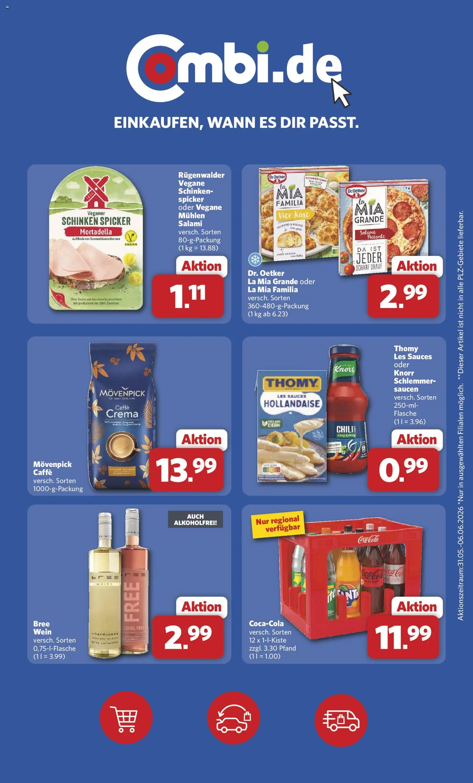Combi Prospekt – gültig ab 01.06.2026 | Seite: 28 | Produkte: Thomy les sauces, Bree, Salami, Wein