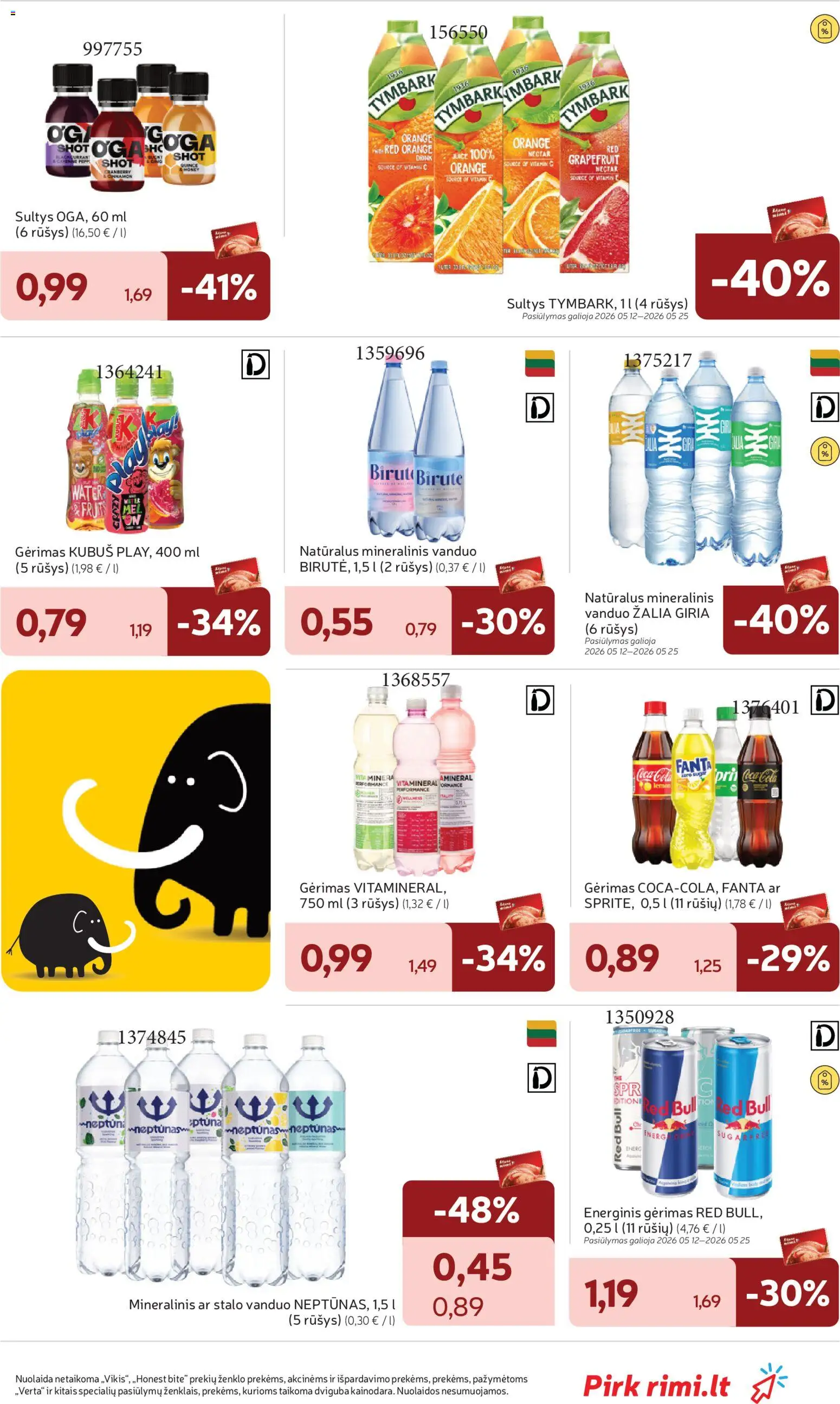 Rimi akcijos nuo 19.05.2026 | Puslapis: 25 | Prekių: Energinis gėrimas, Sultys, Mineralinis vanduo