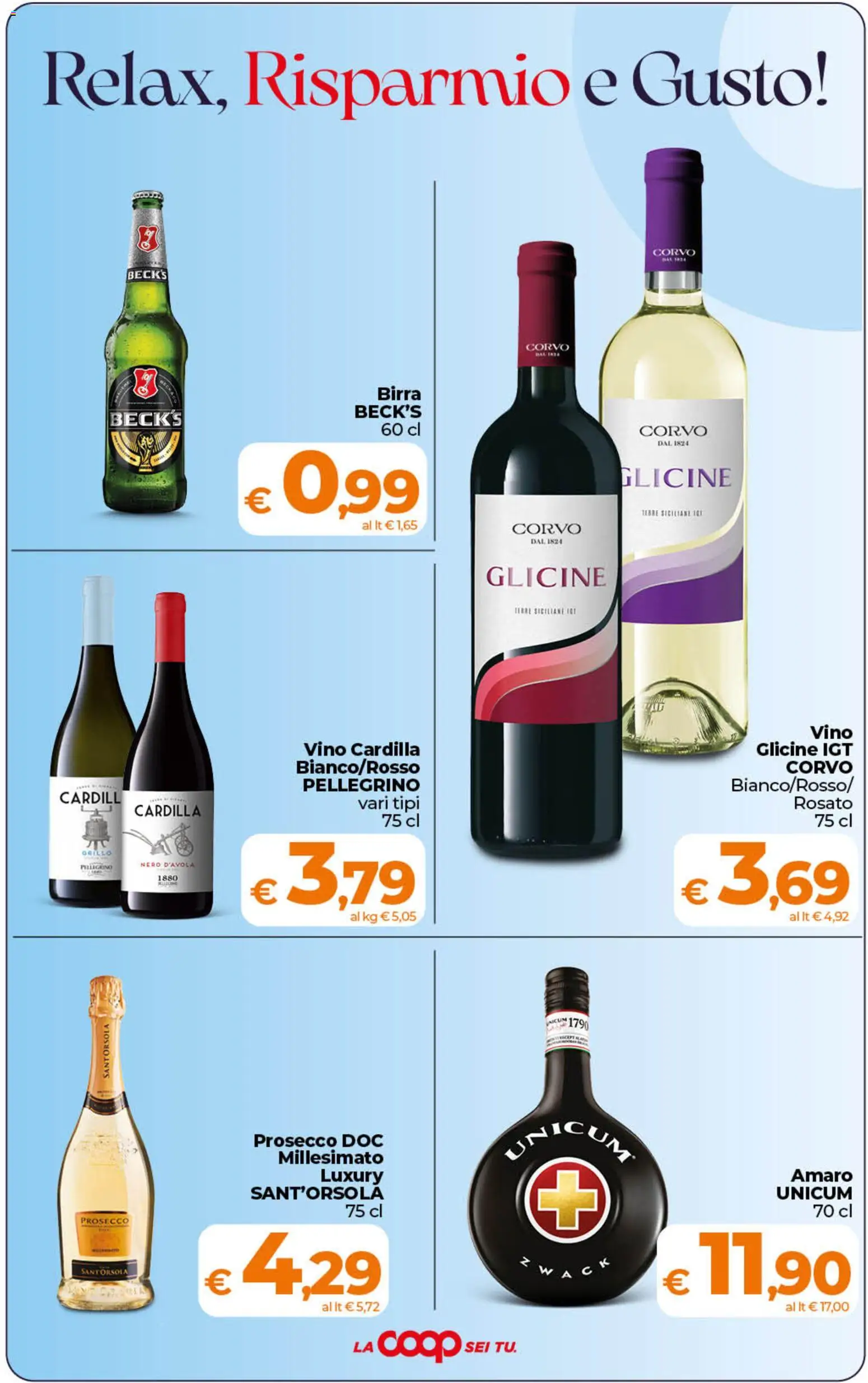 Volantino Ipercoop del 11/08/2026 | Pagina: 7 | Prodotti: Birra Beck's, Birra, Prosecco, Vino