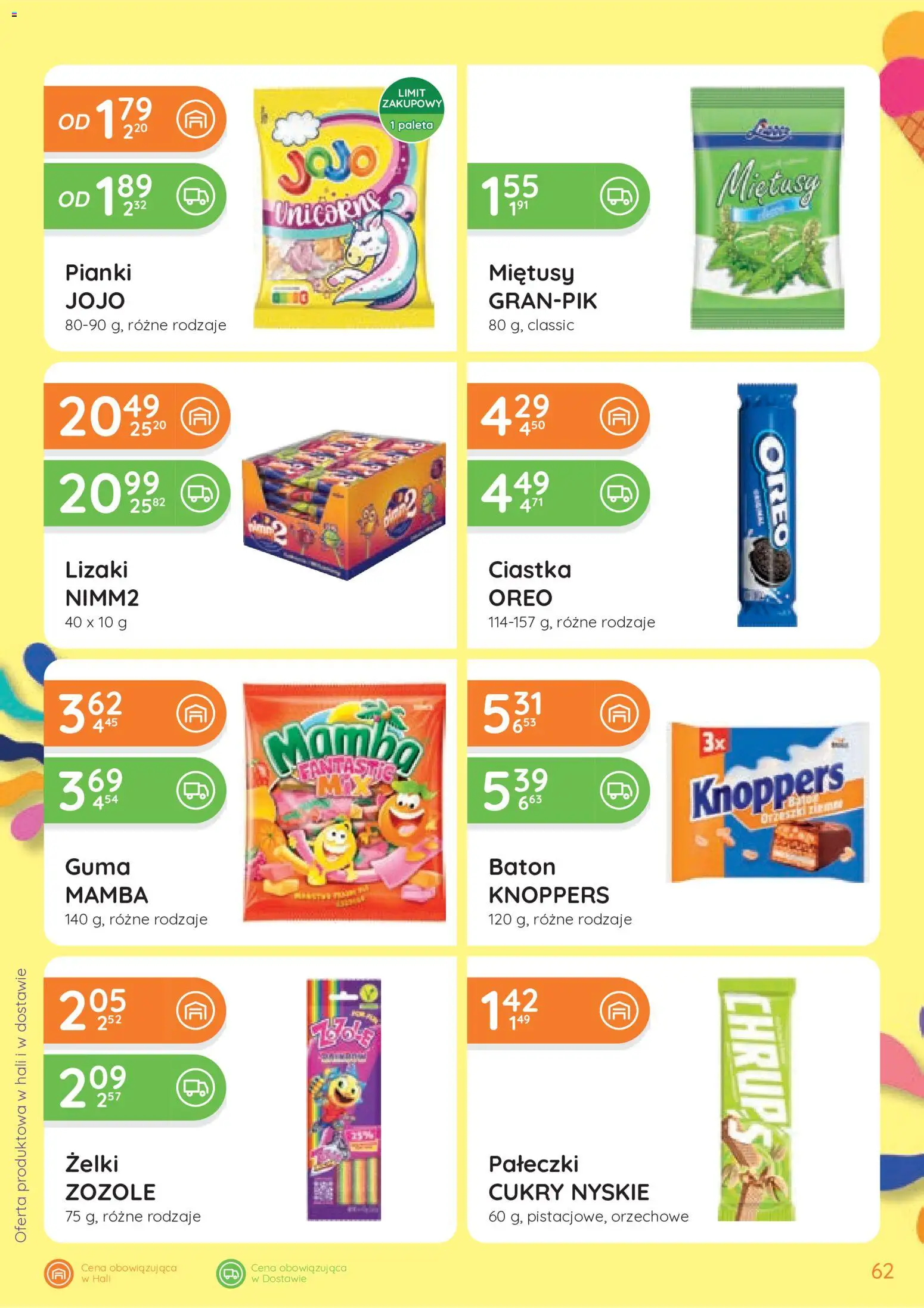 Eurocash gazetka od 25.06.2026 | Strona: 62 | Produkty: Knoppers, Baton, Żelki, Ciastka
