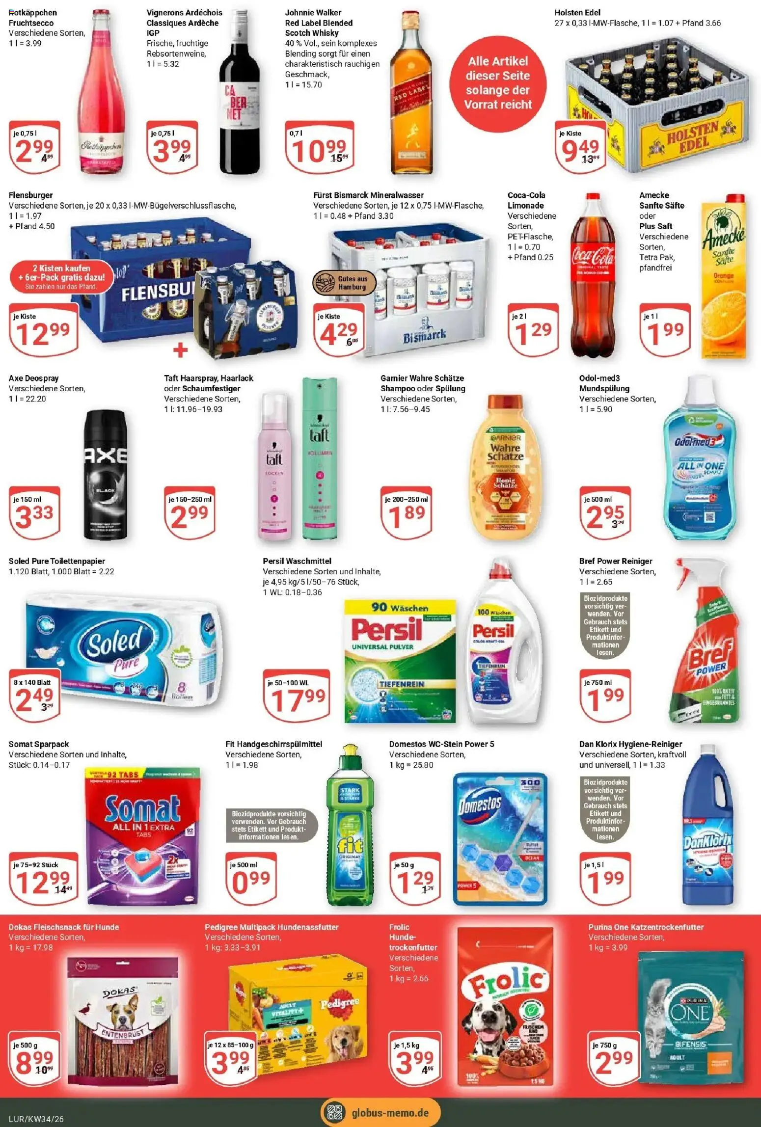Globus - Globus: Wochenangebote (ab 17.08.2026) » Angebote online | Seite: 3 | Produkte: Purina one, Holsten, Axe, Saft