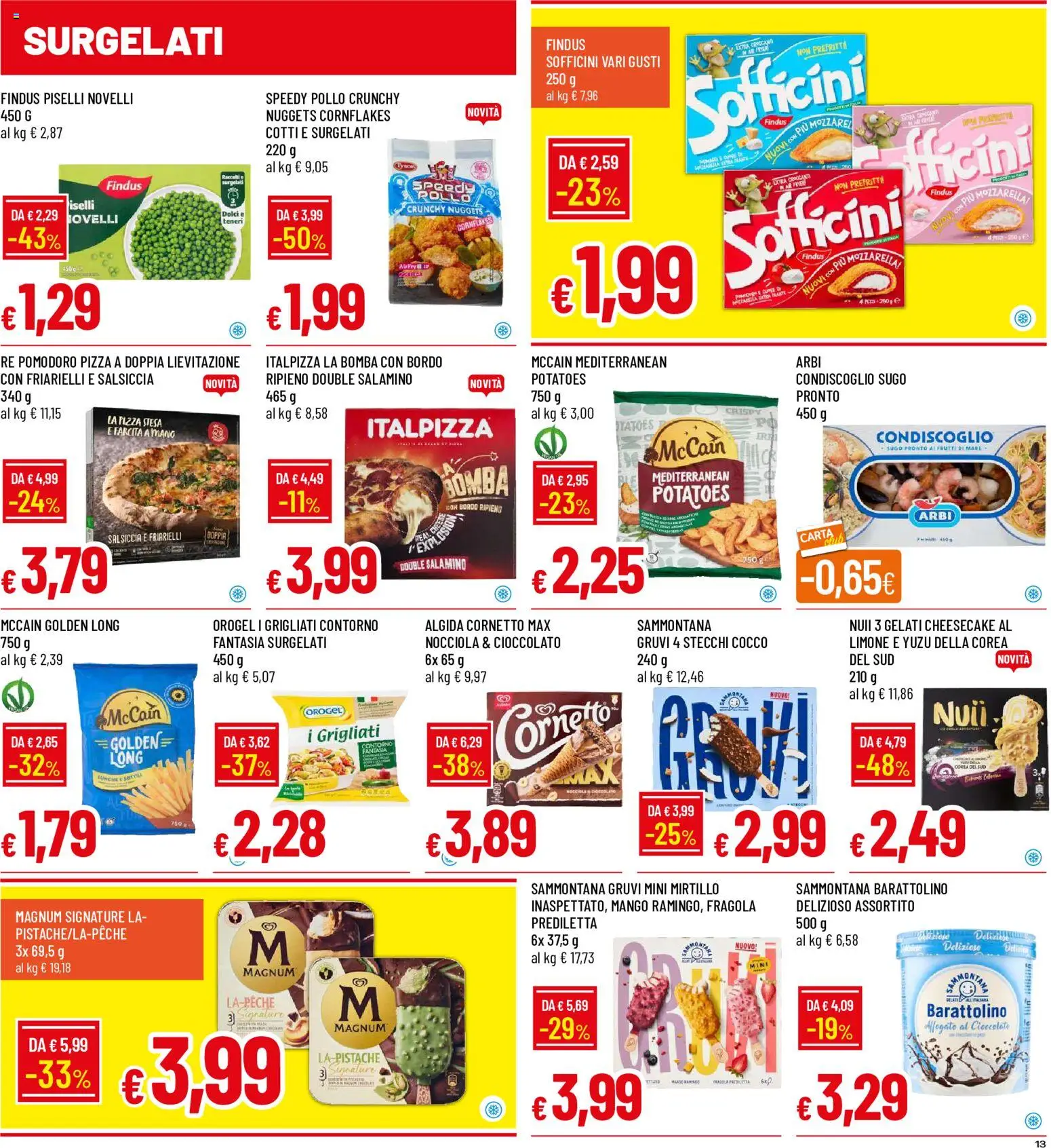 Volantino Galassia del 11/06/2026 | Pagina: 13 | Prodotti: Pizza, Nuggets, Salsiccia, Cocco