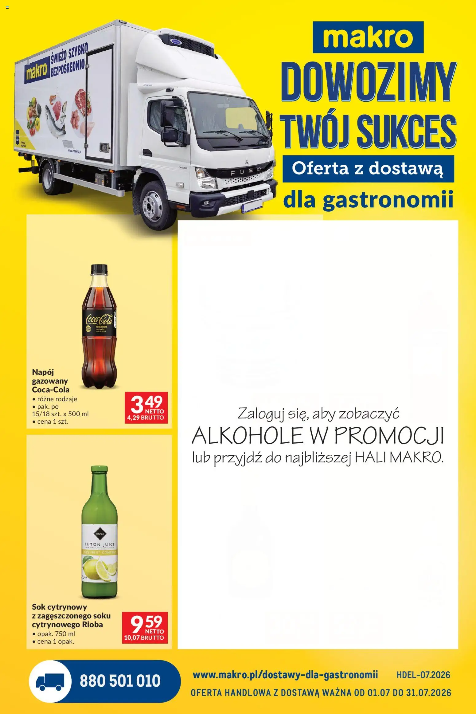 Makro gazetka - Dostawy dla gastronomii od 01.07.2026 | Strona: 1 | Produkty: Sok