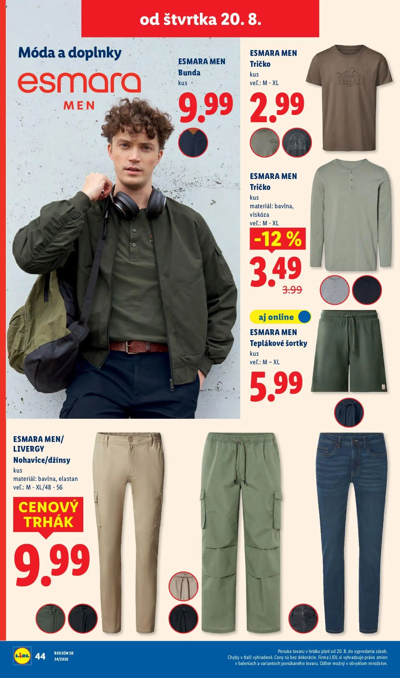 Nové Lidl akcie – leták je platný od 17.08.2026 | Strana: 84 | Produkty: Tričko, Bunda