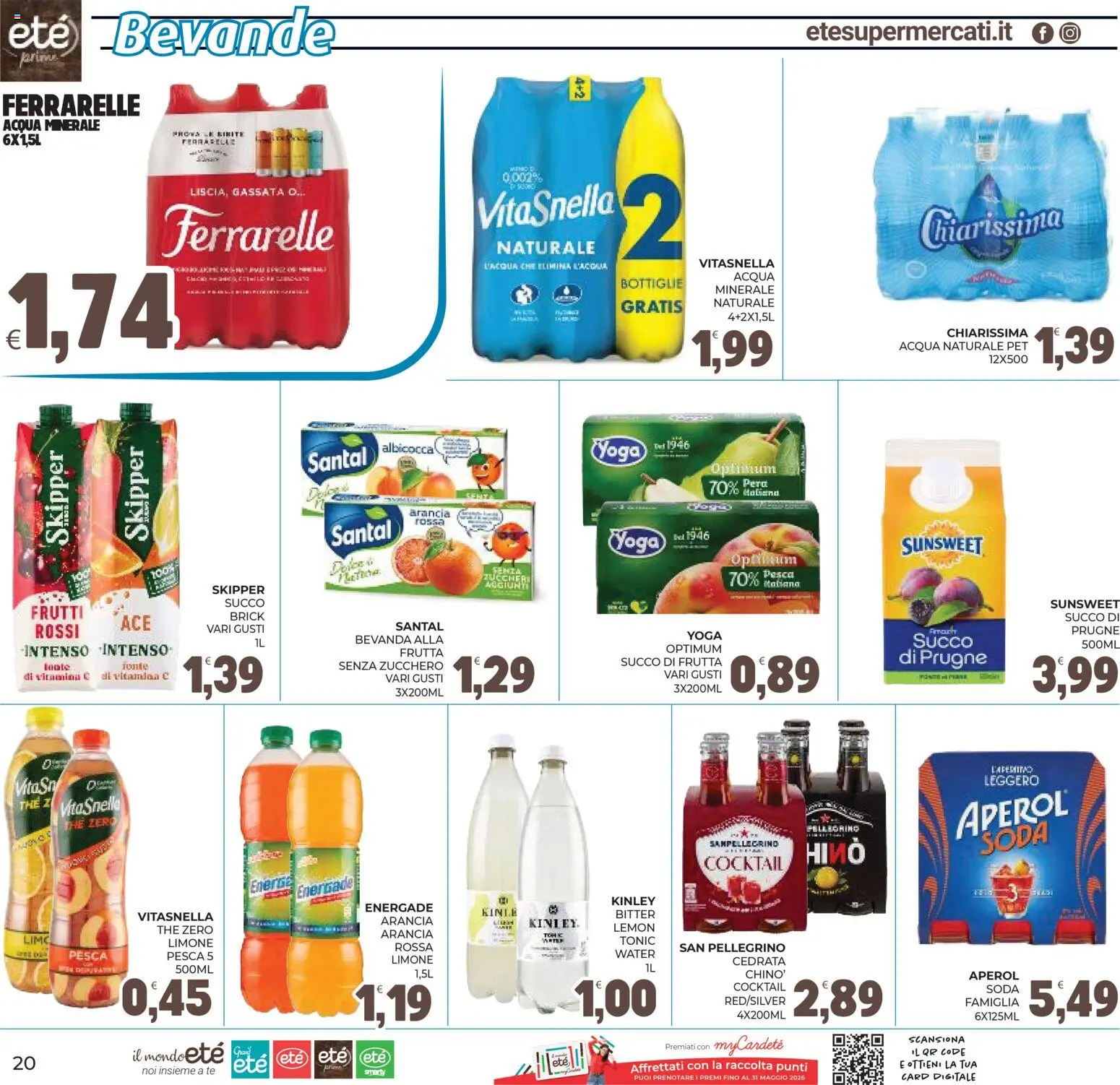 Volantino Eté del 29.04.2026 | Pagina: 20 | Prodotti: Frutta, Bibite, Cedrata, Succo di frutta