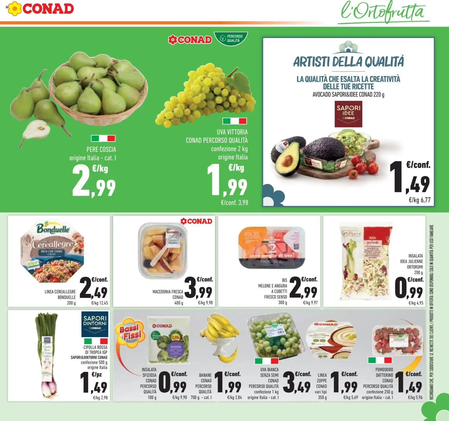 Volantino Conad del 12/08/2026 | Pagina: 11 | Prodotti: Avocado, Pomodoro, Cipolla, Macedonia