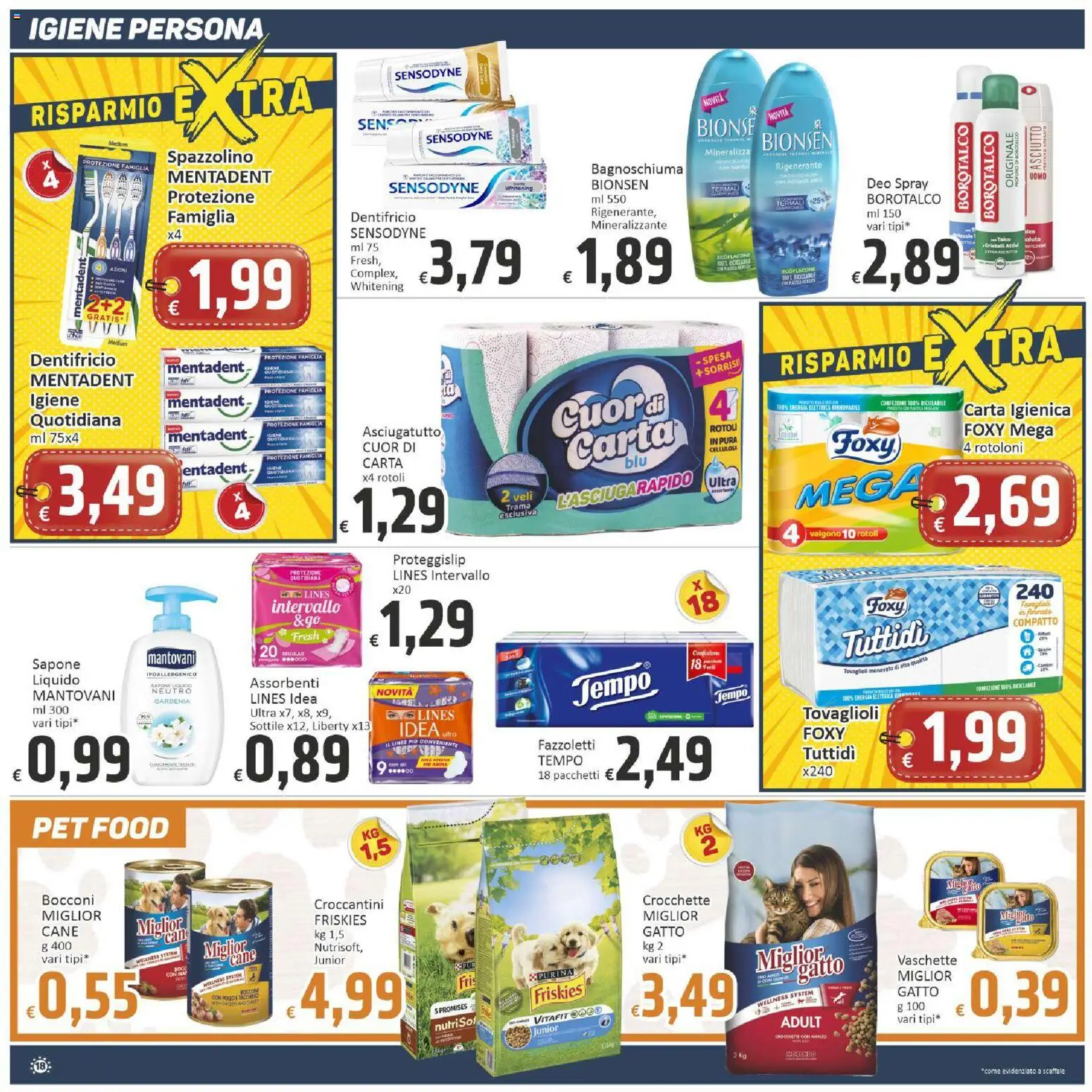 Volantino Paghi Poco del 08.05.2026 | Pagina: 18 | Prodotti: Sapone, Spazzolino, Manzo, Crocchette cane