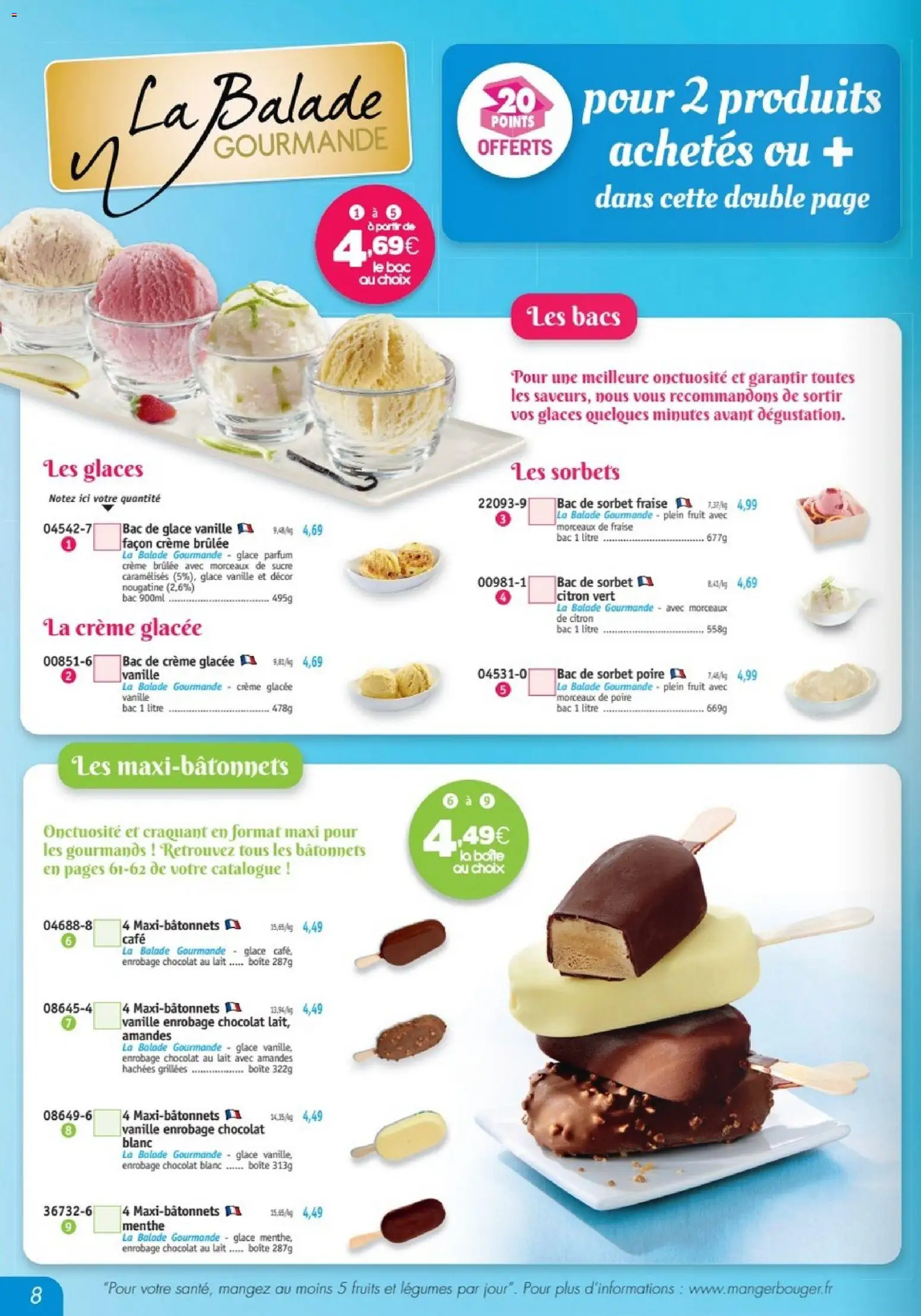 {H1} | Page: 8 | Produits: Menthe, Café, Chocolat, Amandes