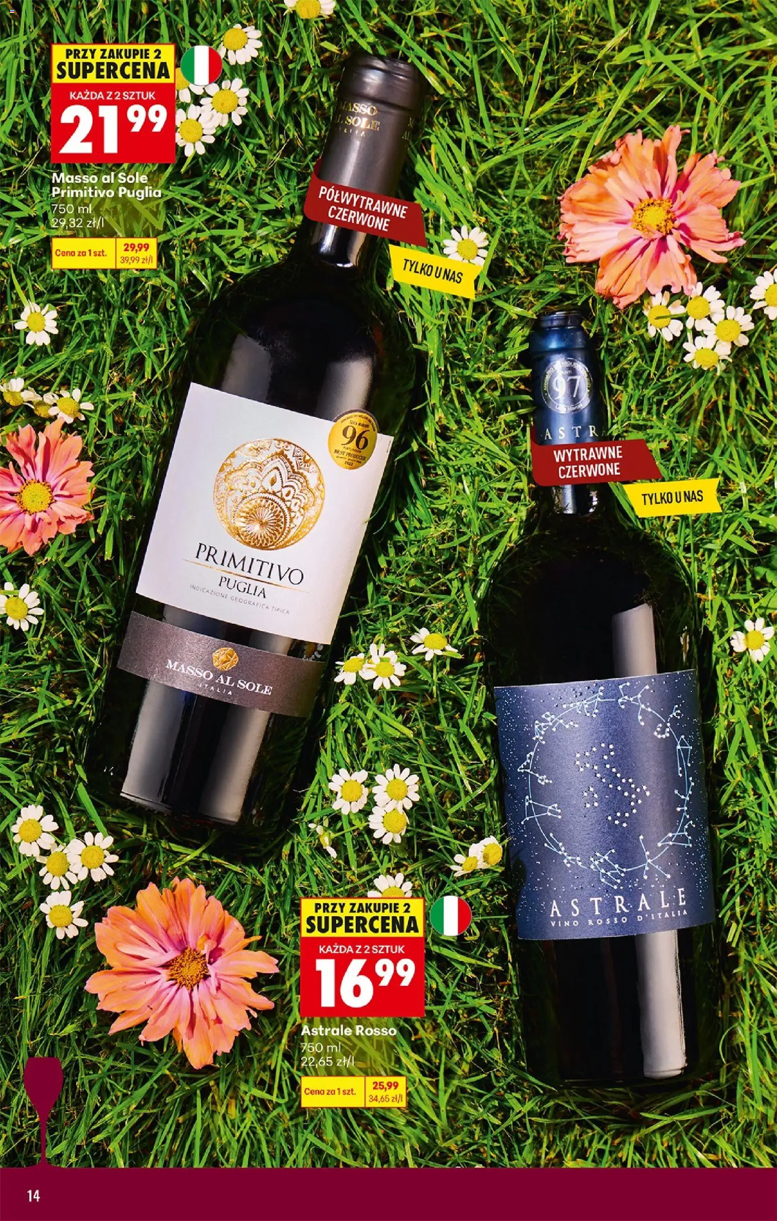 Biedronka Polsko leták - Czas na toast od 27.07.2026 | Strana: 14 | Produkty: Víno, Primitivo Puglia, Primitivo