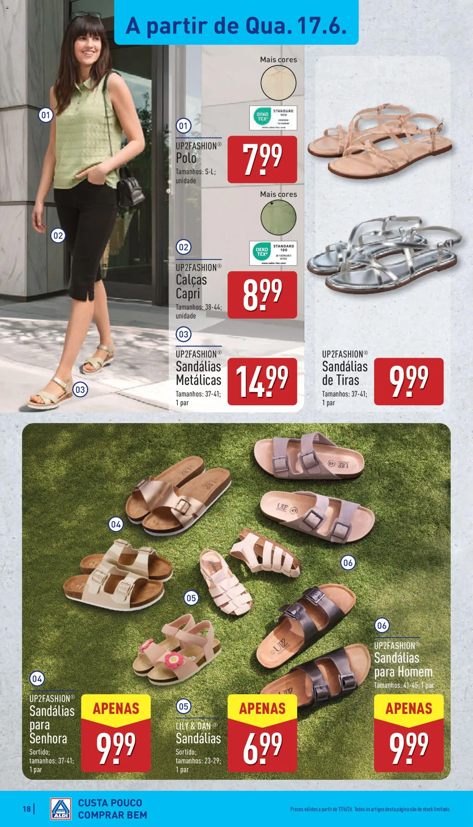 Aldi folheto │ válido de 15.06.2026 | Página: 18 | Produtos: Calças, Pá, Sandálias