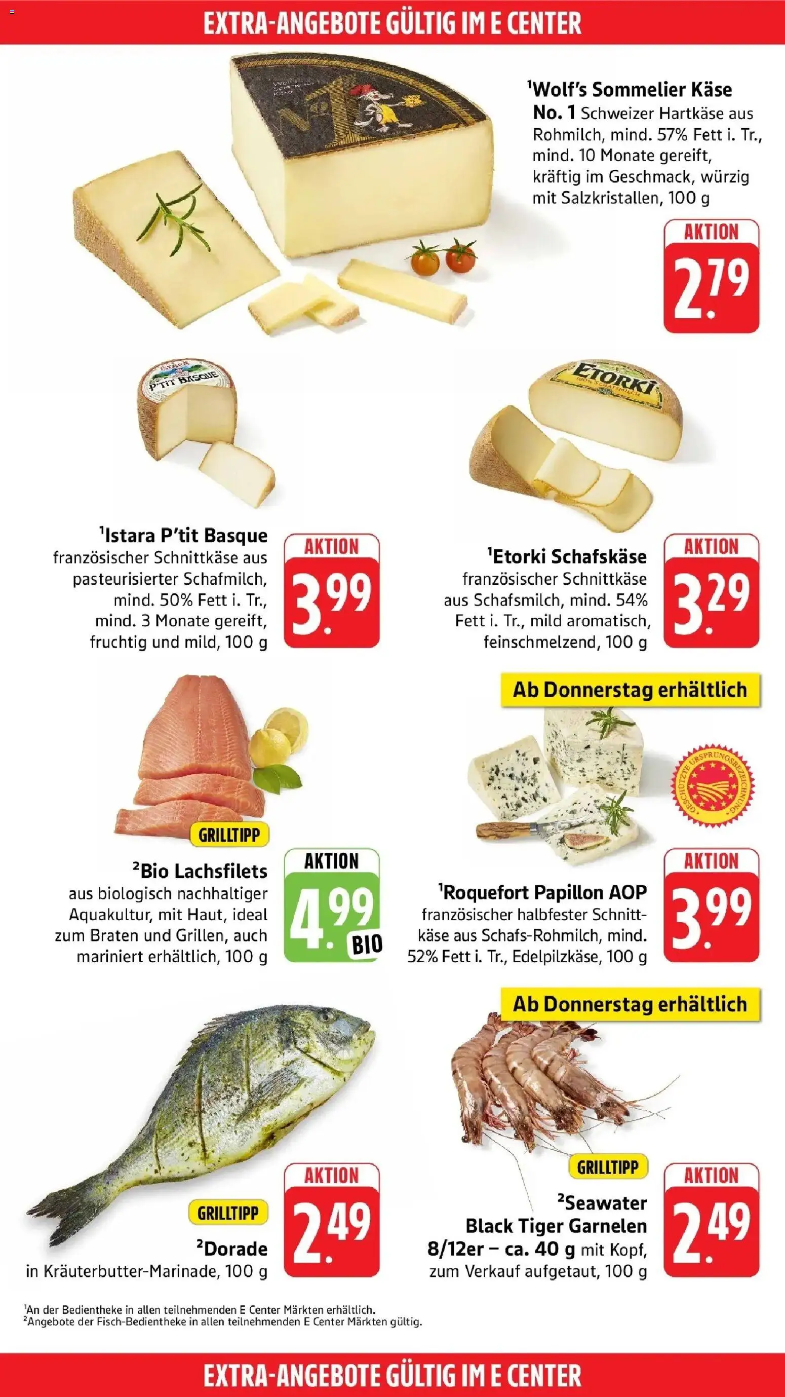 E center Prospekt Reutlingen (ab 24.08.2026) zum Blättern | Seite: 43 | Produkte: Käse, Garnelen, Tiger garnelen, Schafskase