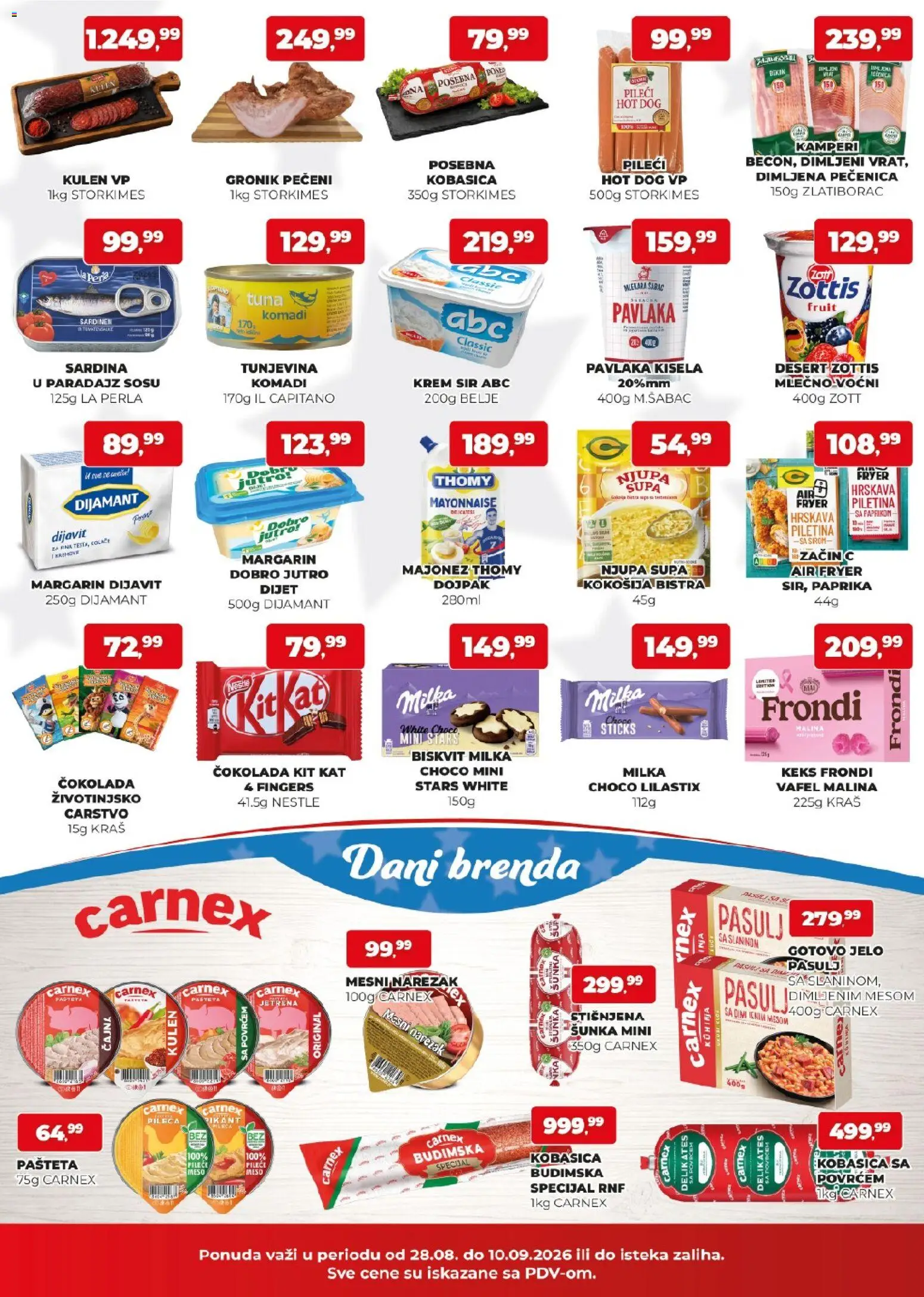 Plus Cash & Carry katalog - važi od 28.08.2026 | Strana: 2 | Proizvode: Tuna, Budimska kobasica, Margarin, Čokolada