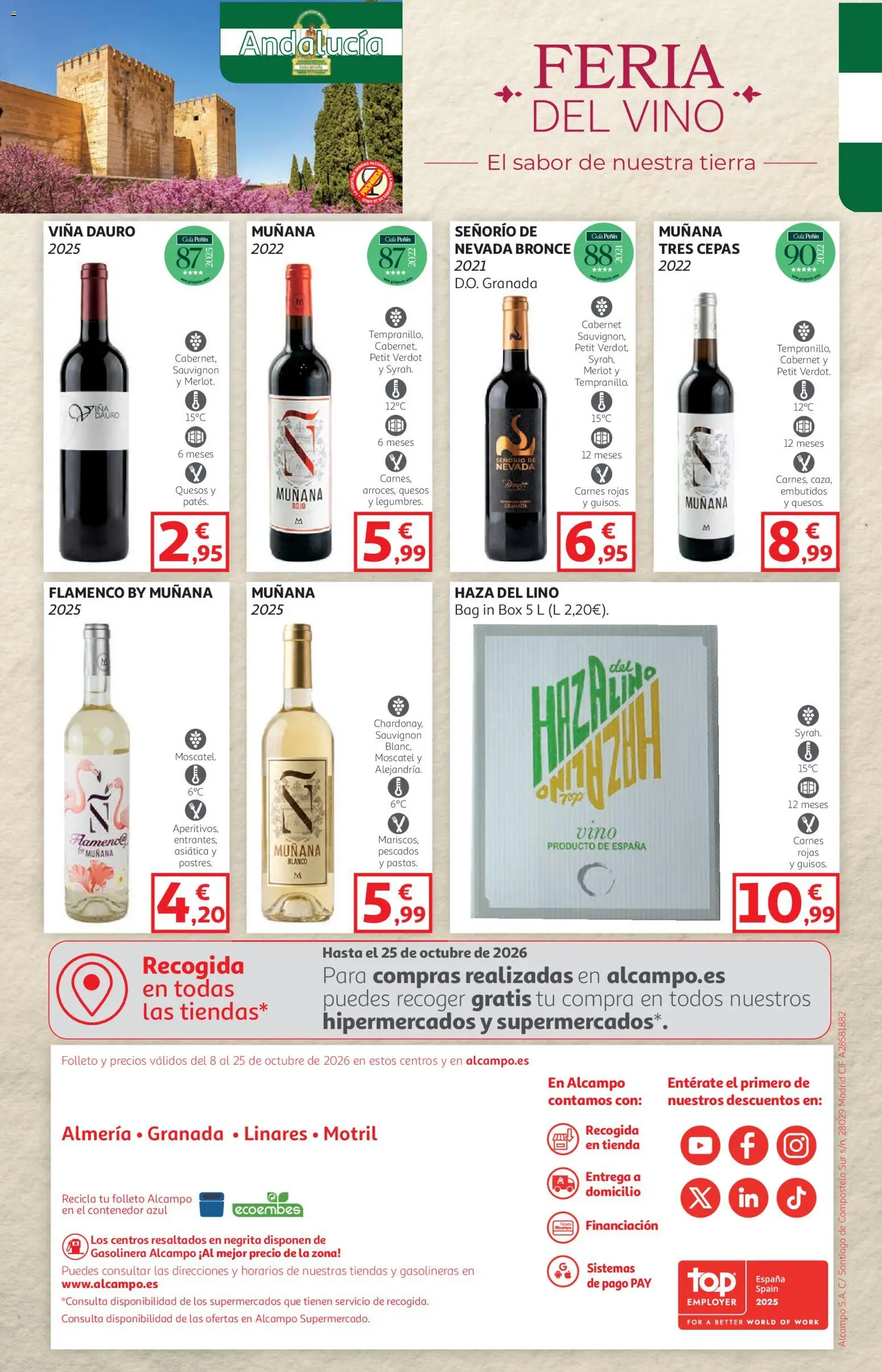 Alcampo - HG Andalucia Este │ válido desde el 08/10/2026 | Página: 36 | Productos: Vino, Embutidos, Granada, Tierra