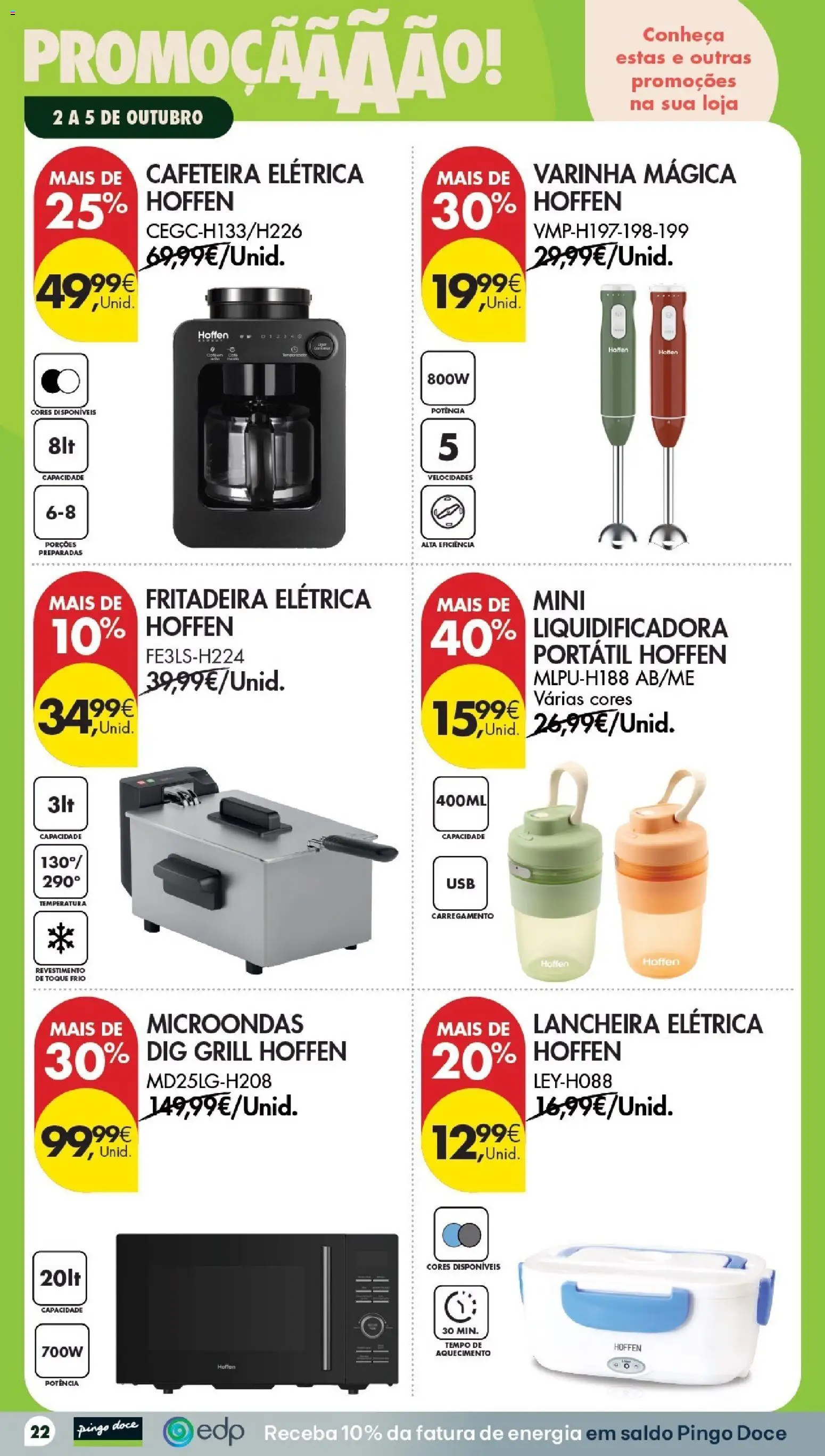 Pingo Doce Poupe este Fim de Semana │ válido de 02/10/2026 | Página: 22 | Produtos: Fritadeira, Fritadeira elétrica, Cafeteira, Microondas