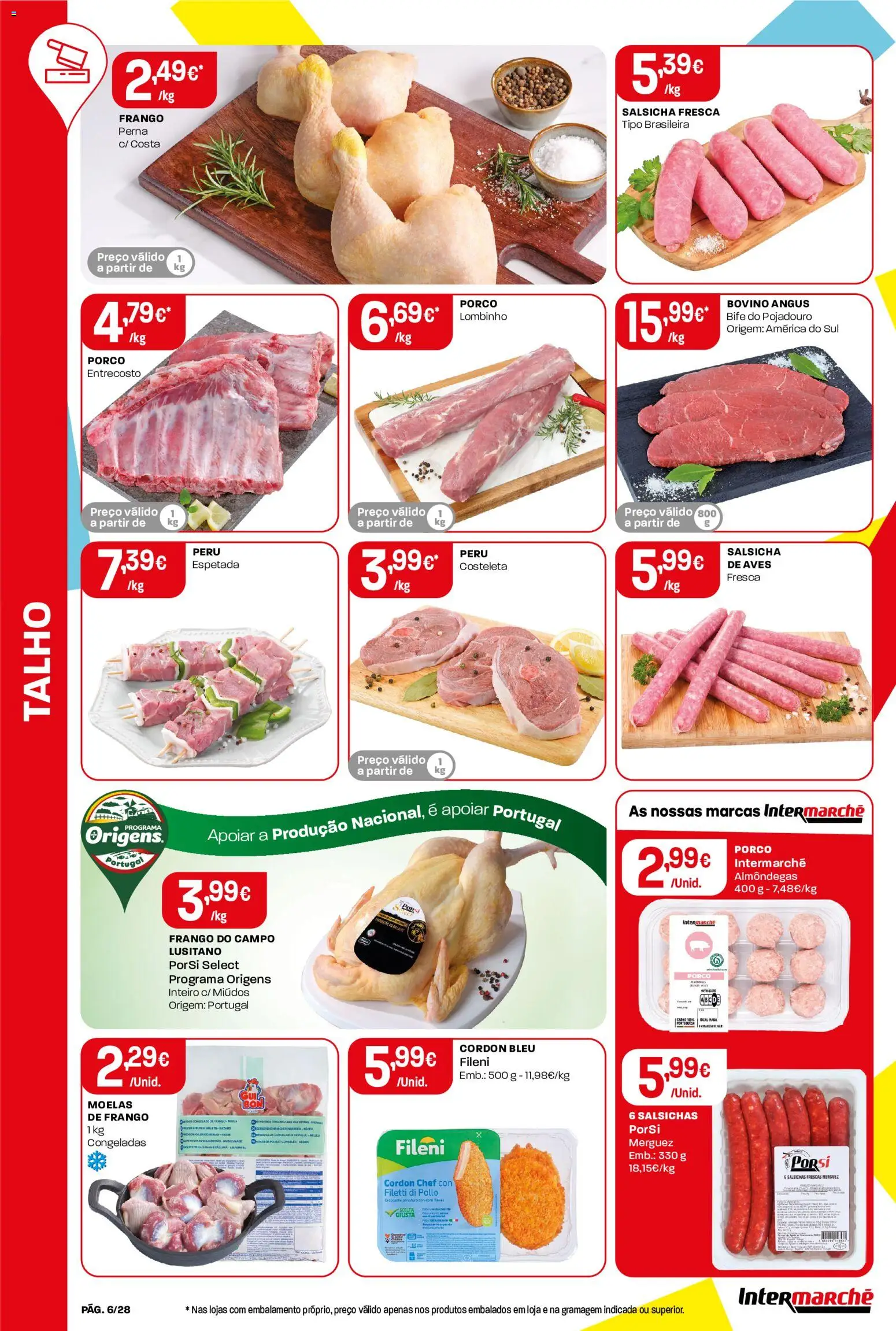Intermarché folheto Contact │ válido de 29/10/2026 | Página: 6 | Produtos: Frango, Peru, Salsichas, Bife