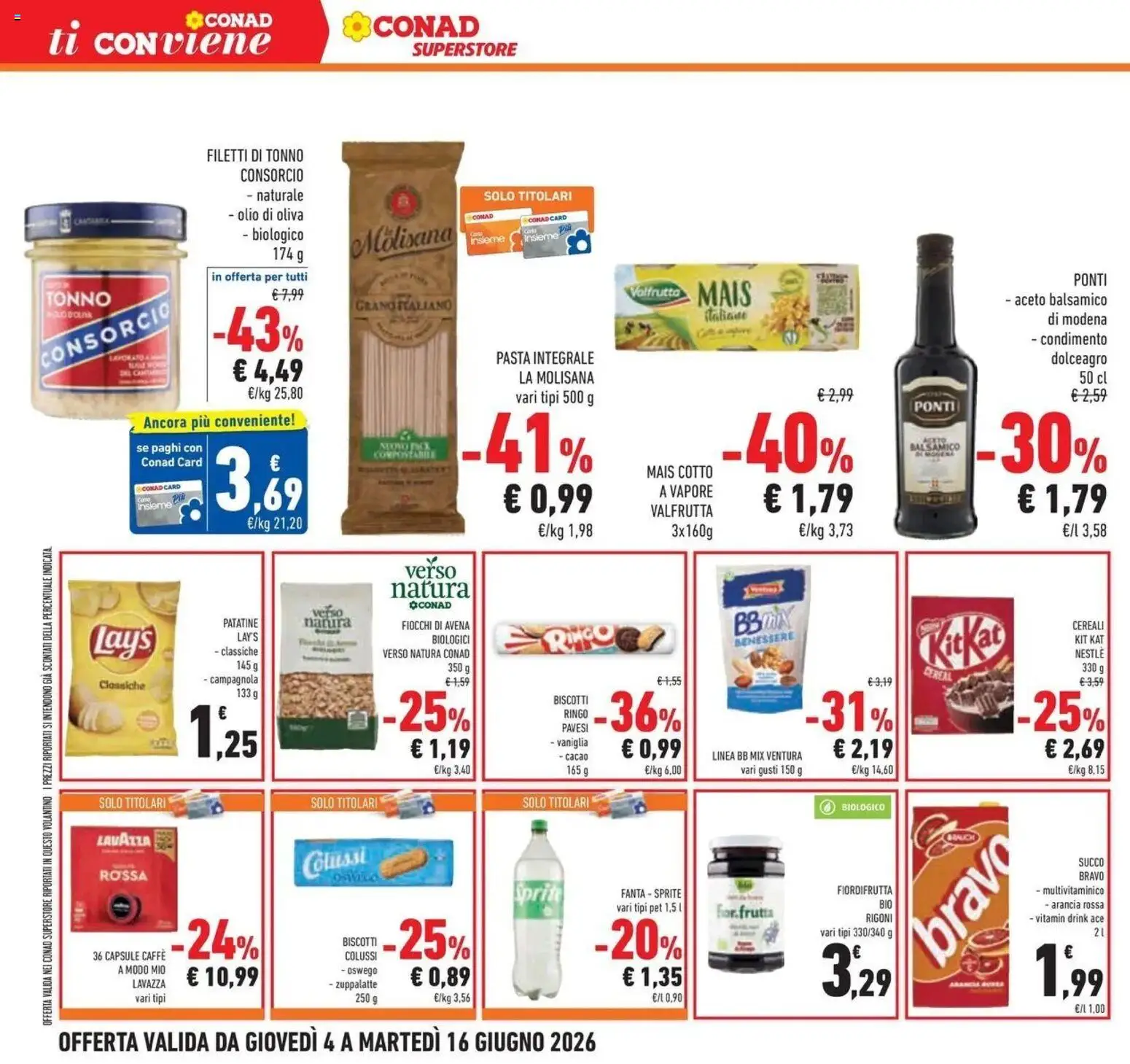 Volantino Conad del 04/06/2026 | Pagina: 28 | Prodotti: Succo, Olio, Arancia, Lavazza
