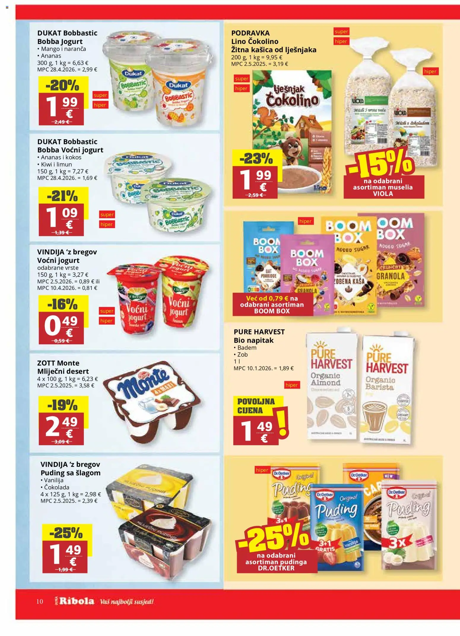 Ribola katalog | vrijedi od 08.07.2026 | Stranica: 10 | Proizvodi: Vindija, Čokolada, Ananas, Mango